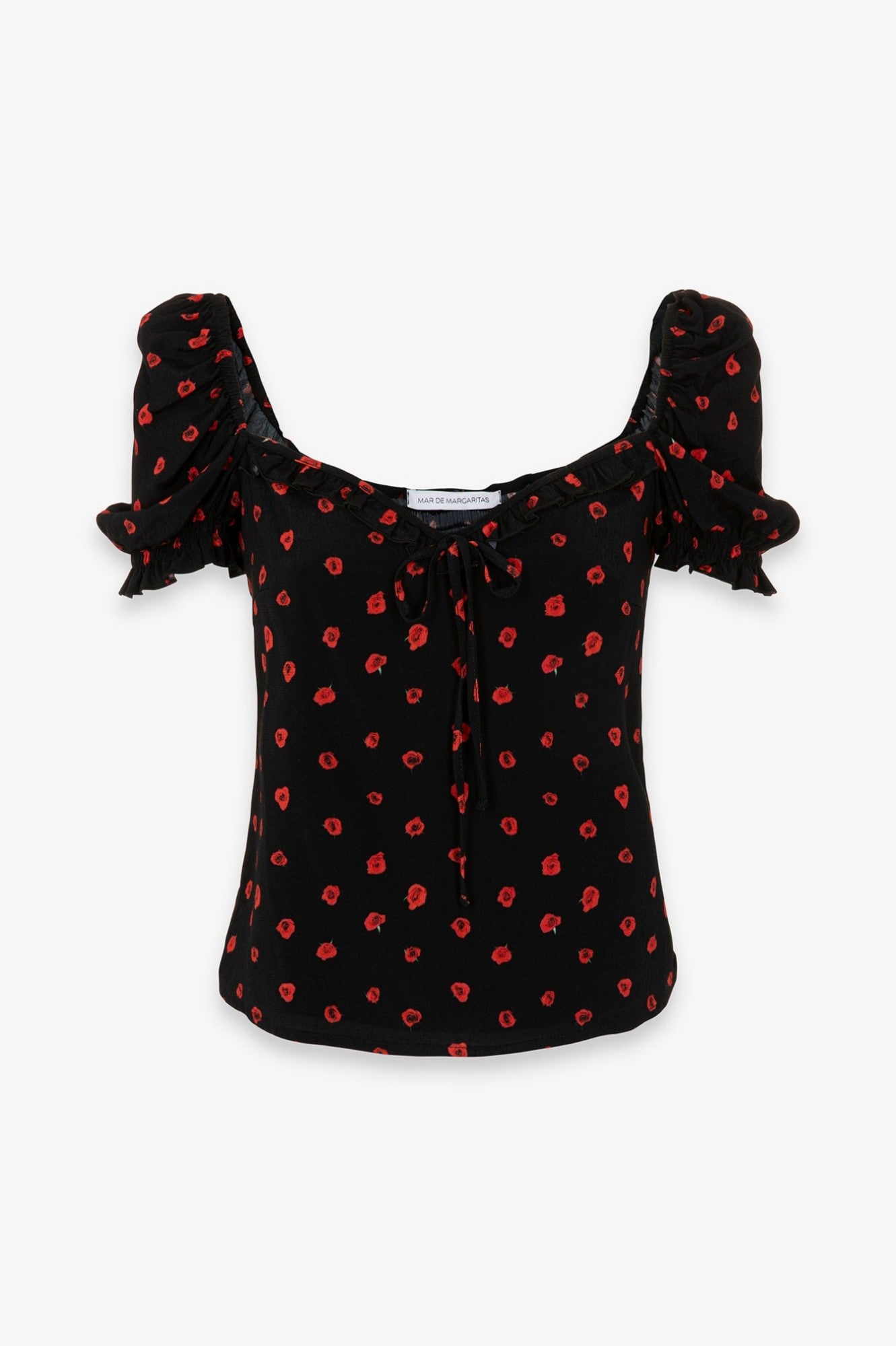 MAR DE MARGARITAS Top Letizia-Rose Nero