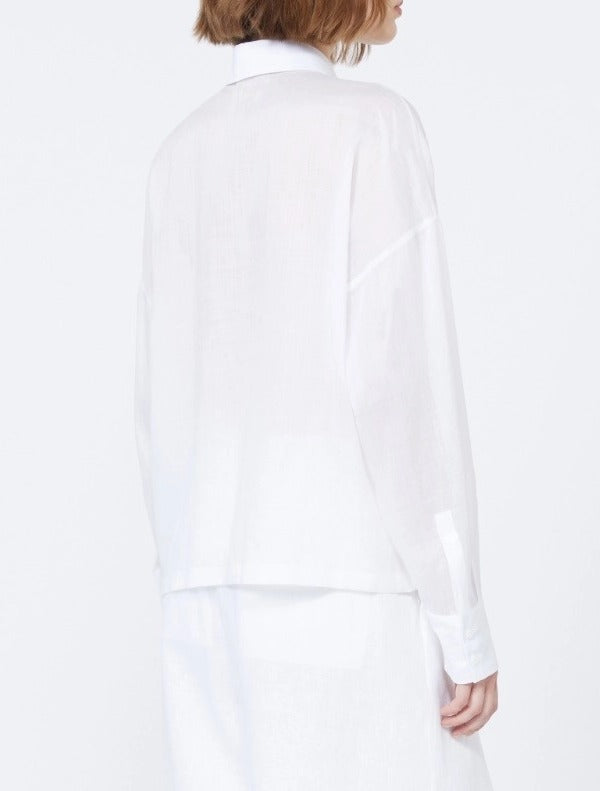 MAX MARA Camicia Cali Tela Ramié Sangallo-Bianco