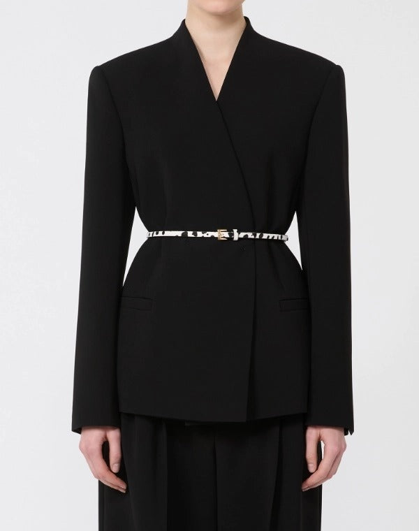 MAX MARA Giacca Quinoa Doppiopetto Cady Cintura-Nero