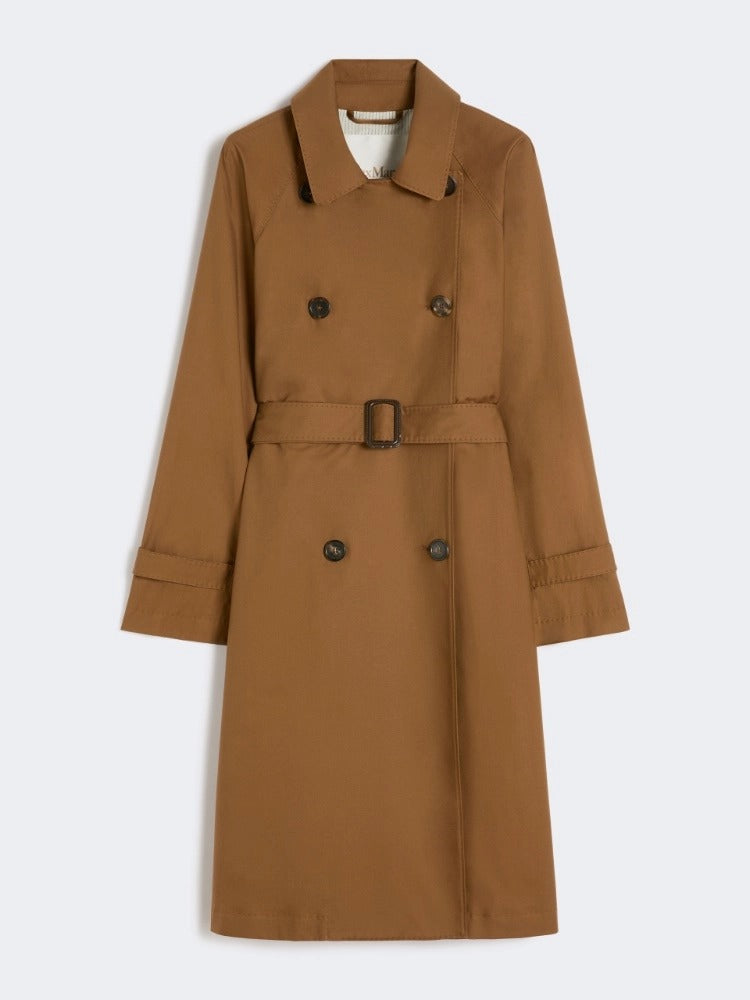MAX MARA Trench Impermeabile Twill-Cuoio