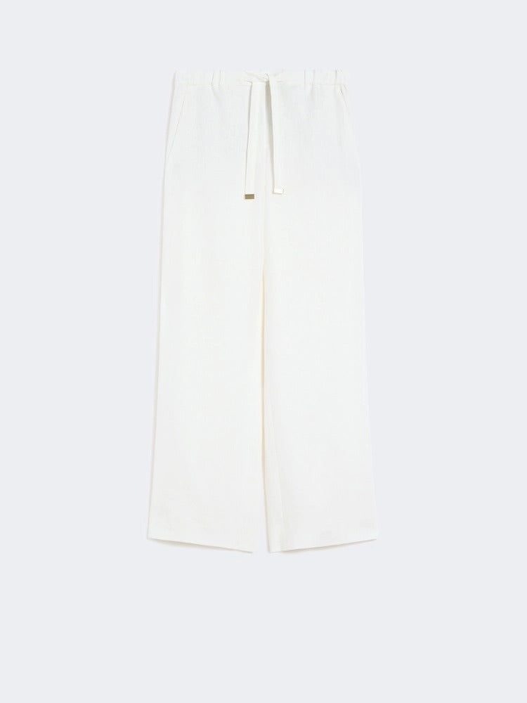 MAX MARA Pantalone Amedea Stuoia Lino-Bianco