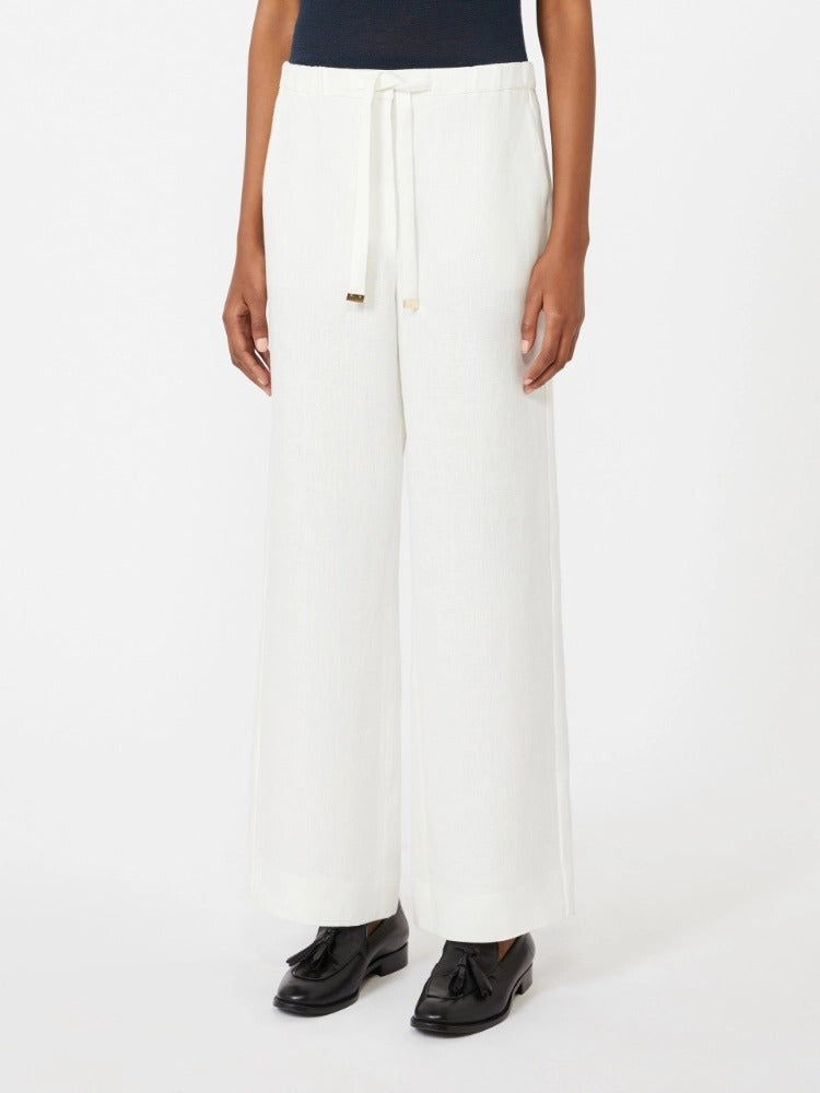 MAX MARA Pantalone Amedea Stuoia Lino-Bianco