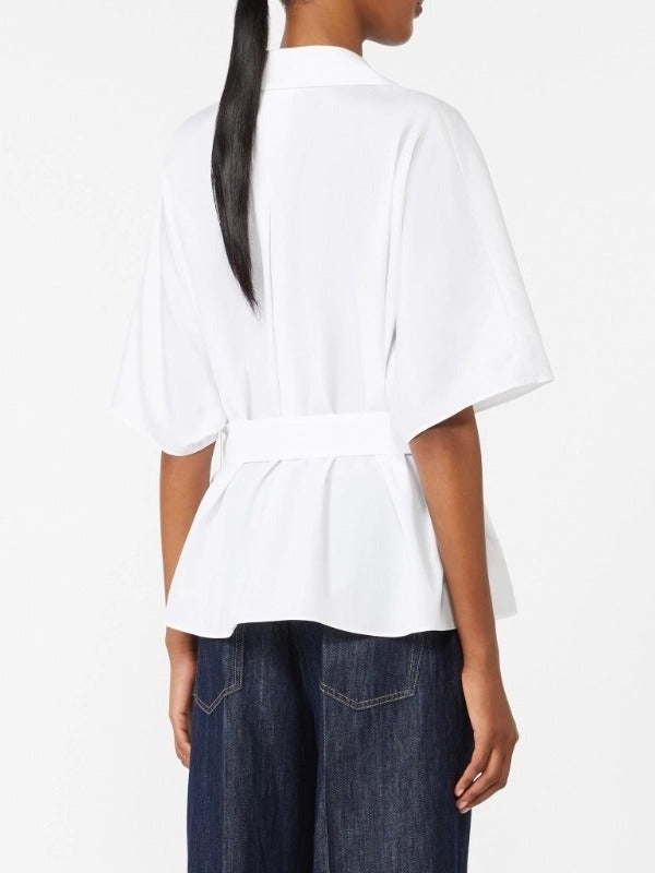 MAX MARA Camicia Carisma Popeline Cotone-Bianco