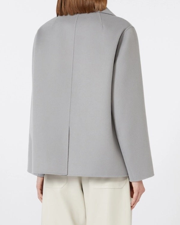 MAX MARA Giacca Margot Doppiopetto Drap di Lana-Avio