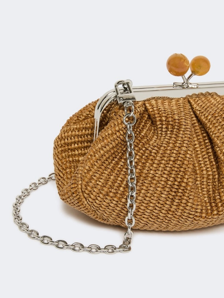 MAX MARA Borsa Palma Effetto Raffia-Mandarino