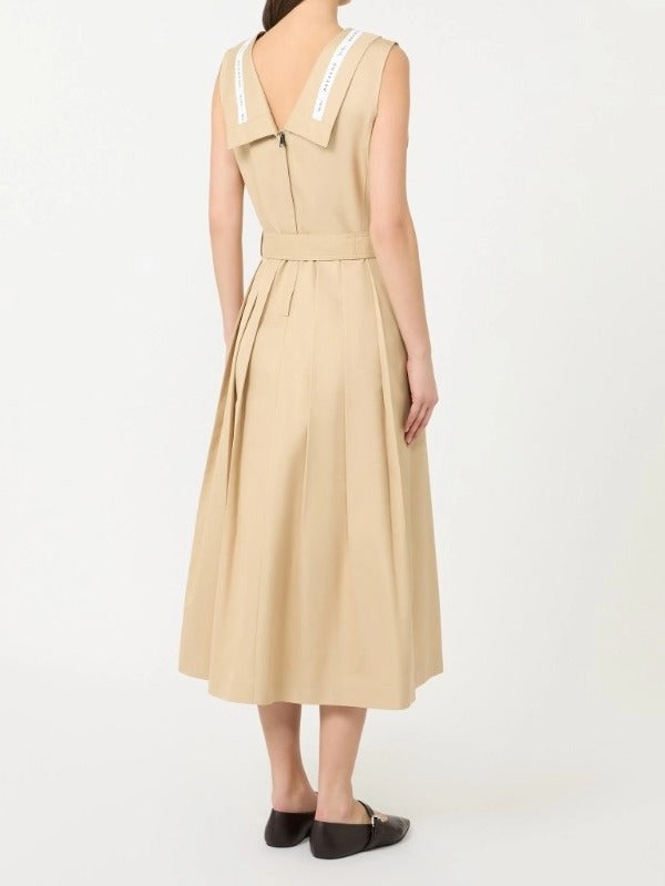 MAX MARA Abito Lungo Cono Gabardina-Beige