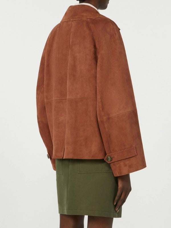 MAX MARA Giacca Sospiro Doppiopetto Suede-Terracotta