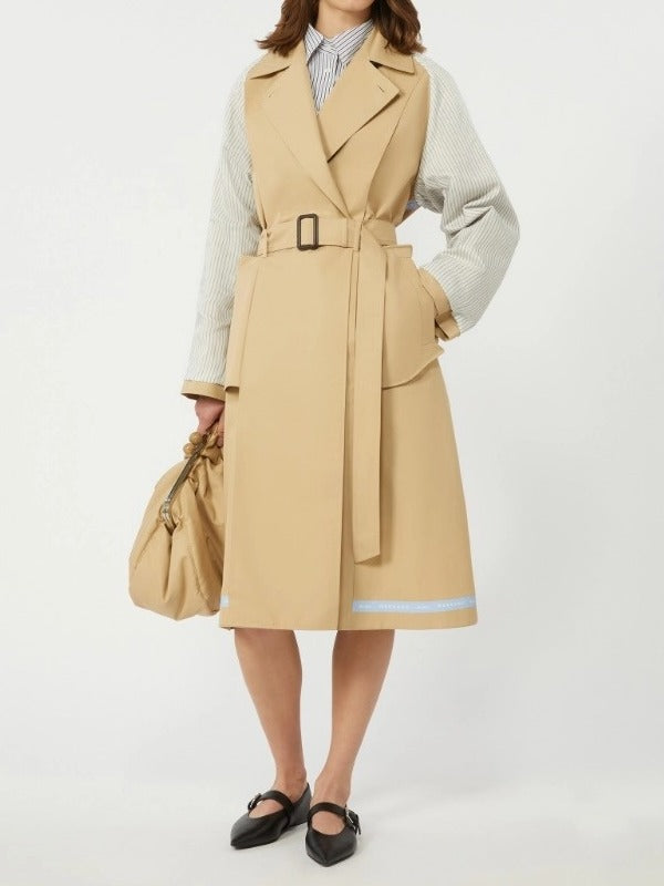 MAX MARA Trench Canasta Impermeabile Reversibile-Beige