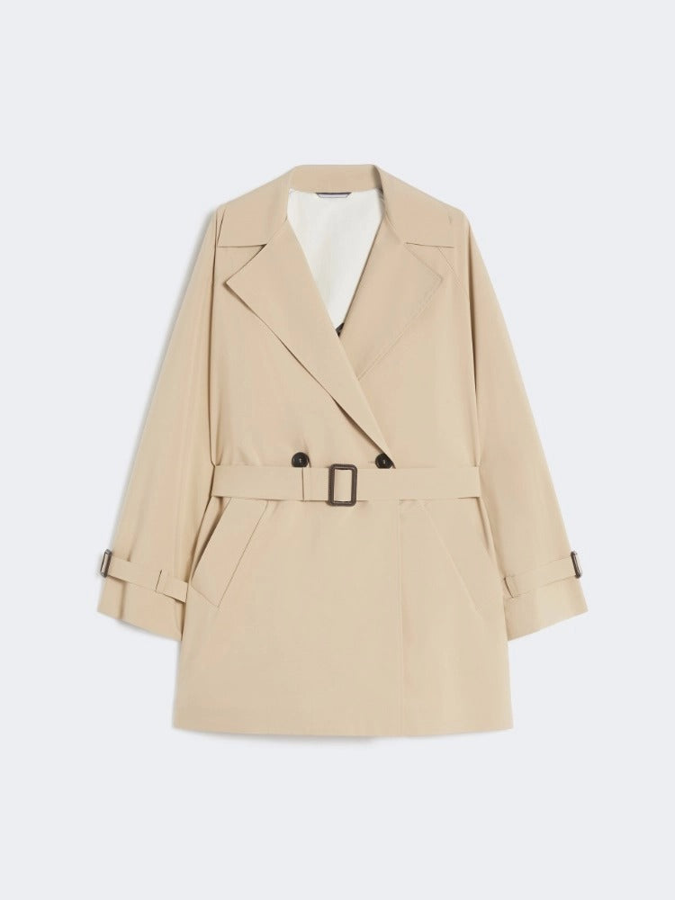 MAX MARA Trench Ovatta Corto Impermeabile-Beige