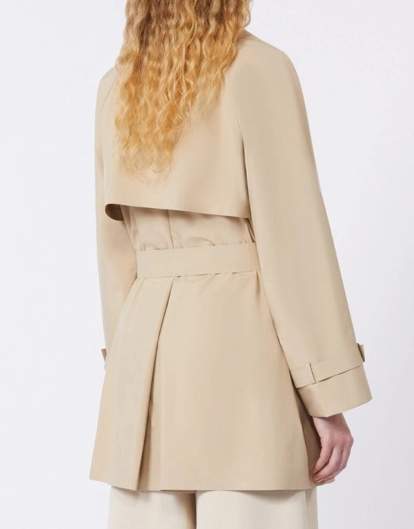 MAX MARA Trench Ovatta Corto Impermeabile-Beige