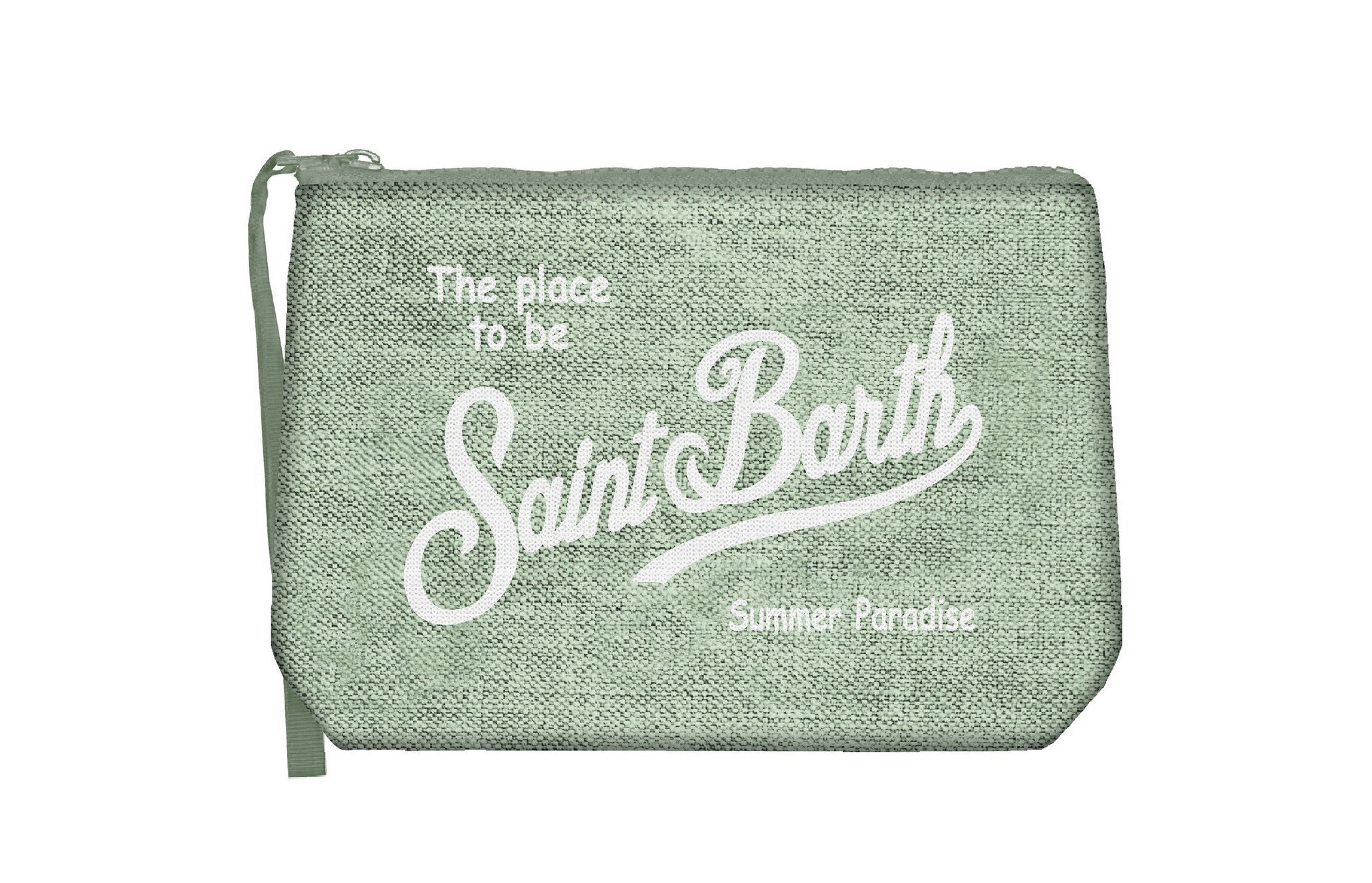 MC2 SAINT BARTH Pochette ALINE LINEN-Verde Salvia