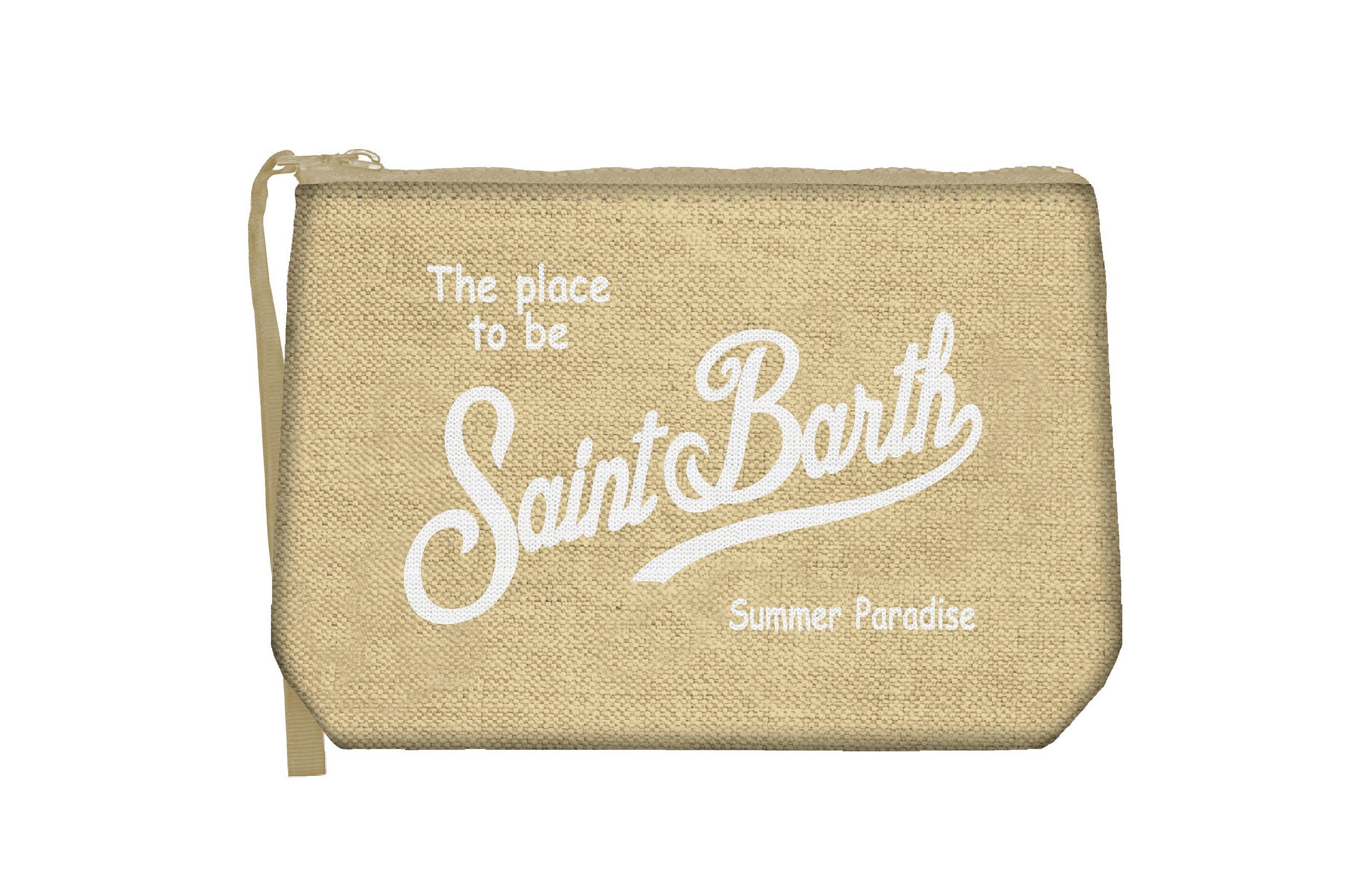MC2 SAINT BARTH Pochette ALINE LINEN-Light Yellow