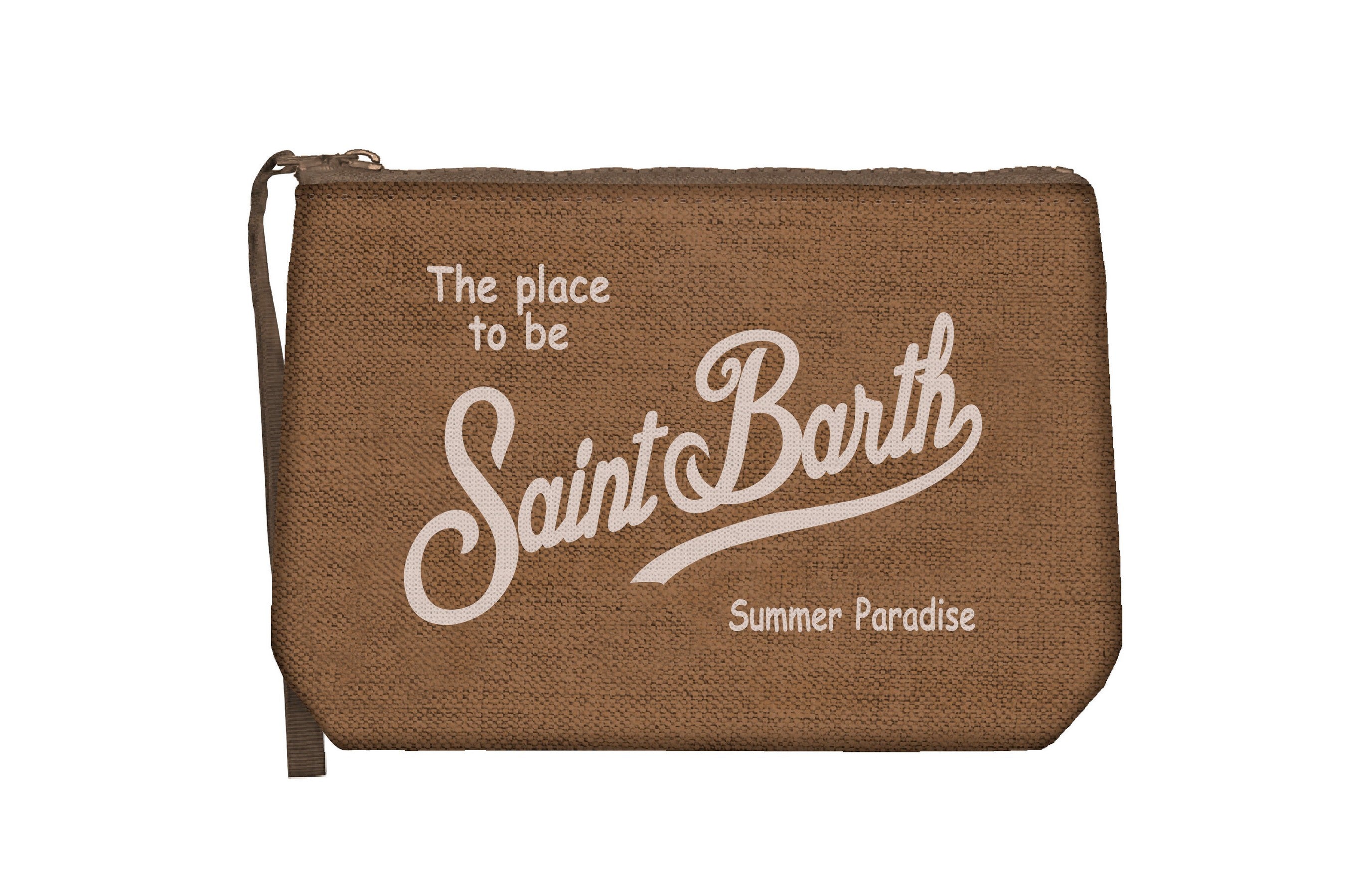 MC2 SAINT BARTH Pochette ALINE LINEN-Marrone