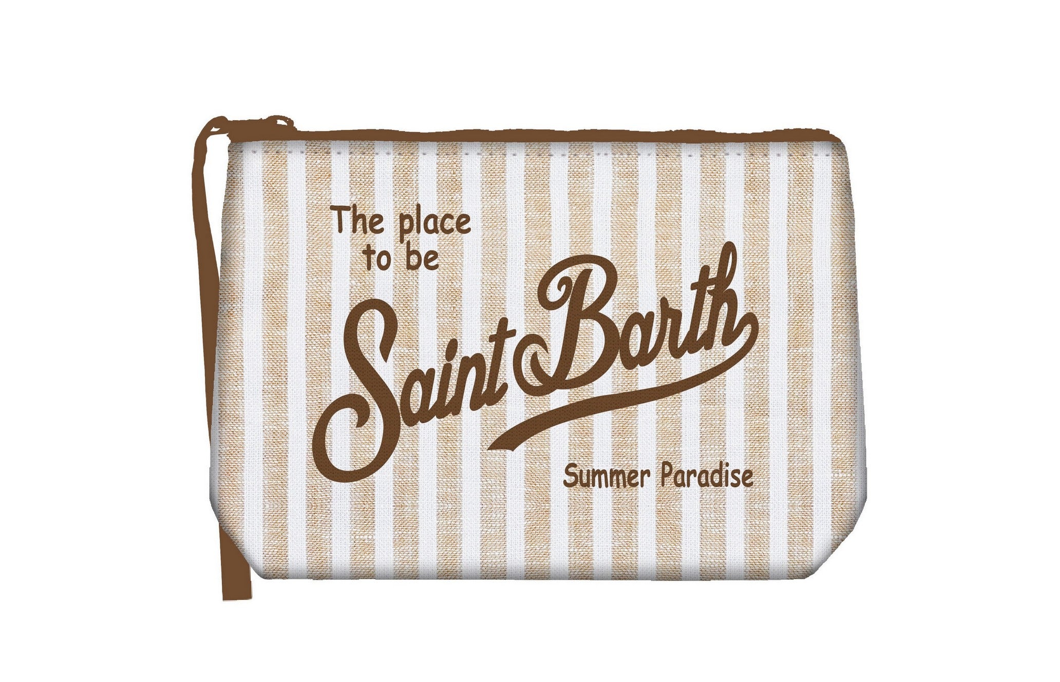 MC2 SAINT BARTH Pochette ALINE LINEN-Stripes Beige