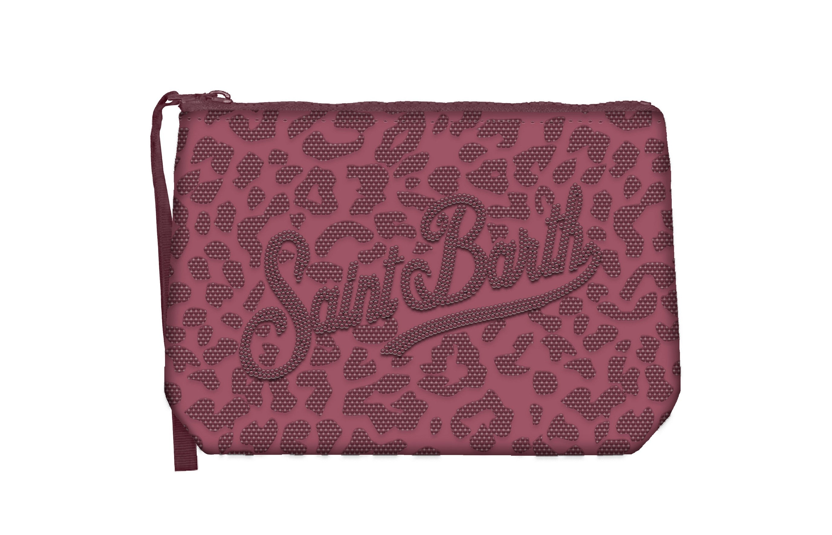 MC2 SAINT BARTH Pochette ALINE STRASS-Leopard Bordeaux