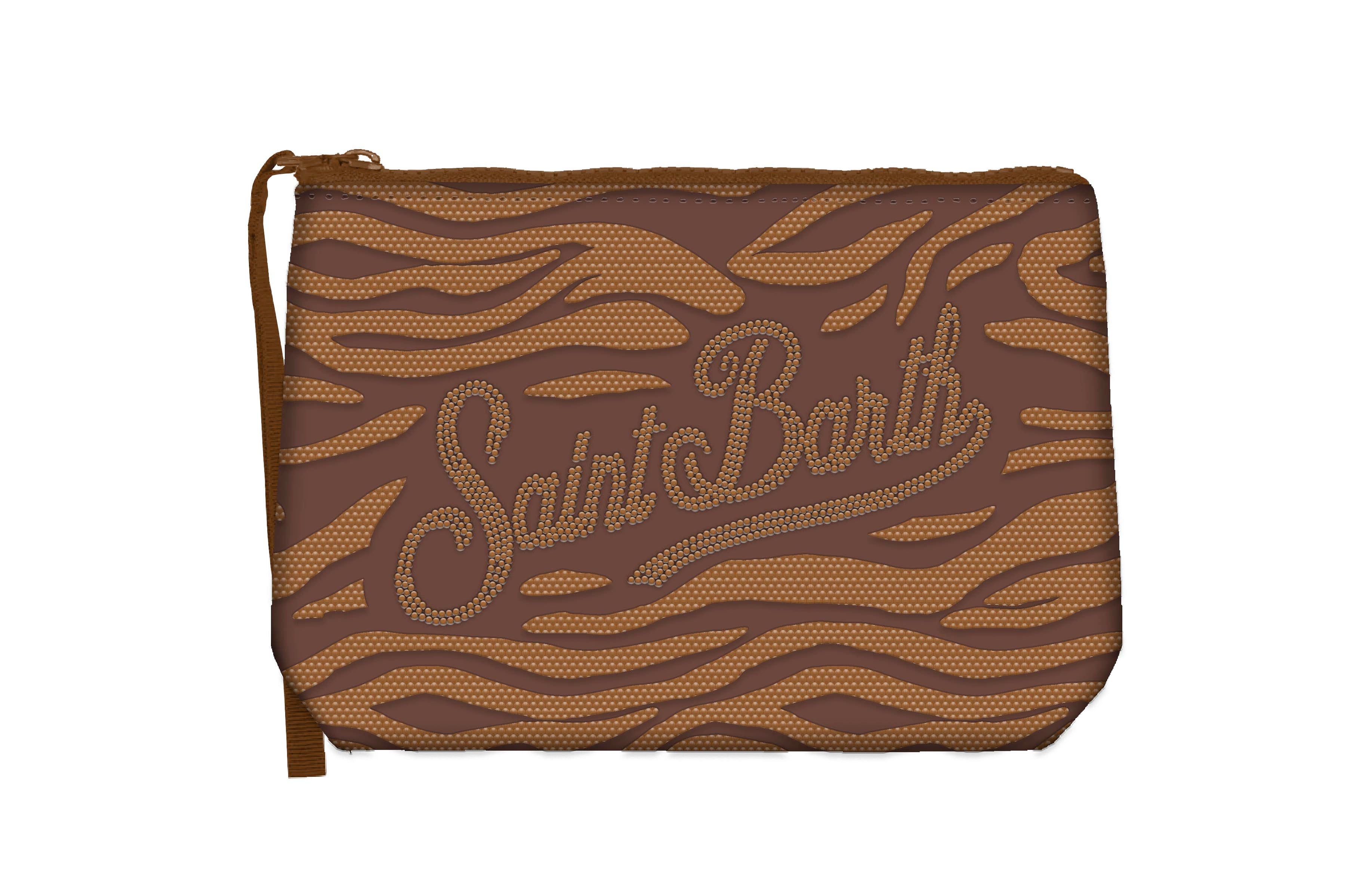 MC2 SAINT BARTH Pochette ALINE STRASS-Zebra Marrone