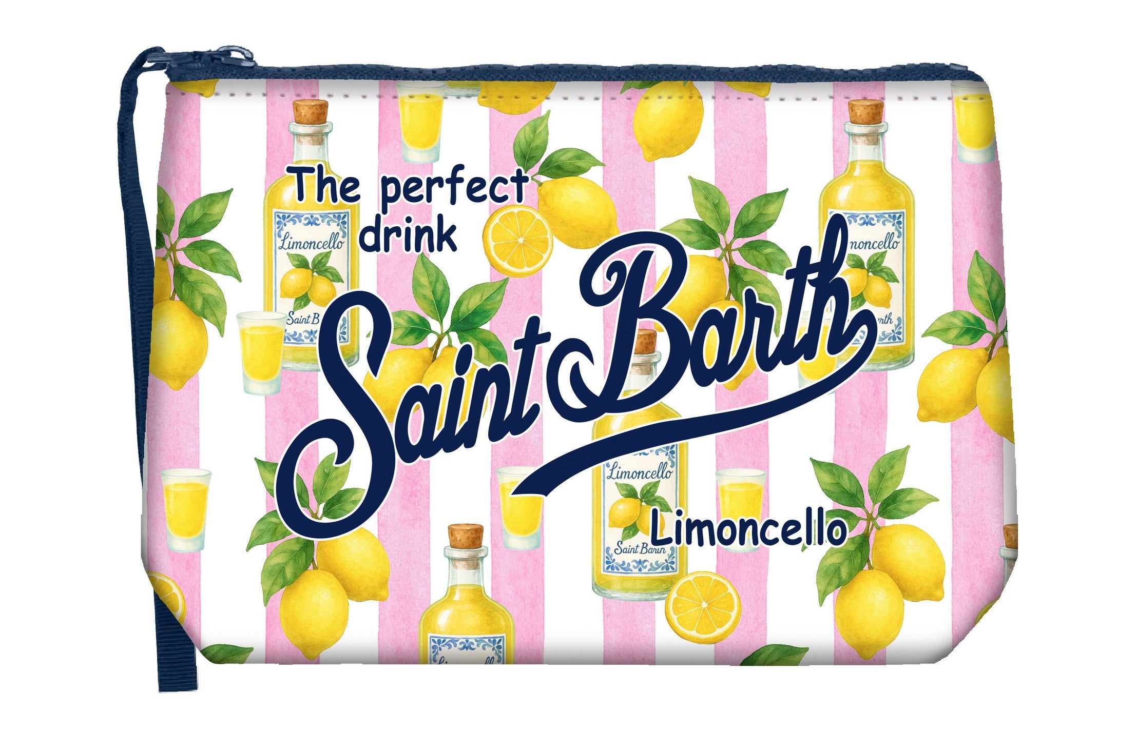 MC2 SAINT BARTH Pochette ALINE-Limoncello Stripes Rosa