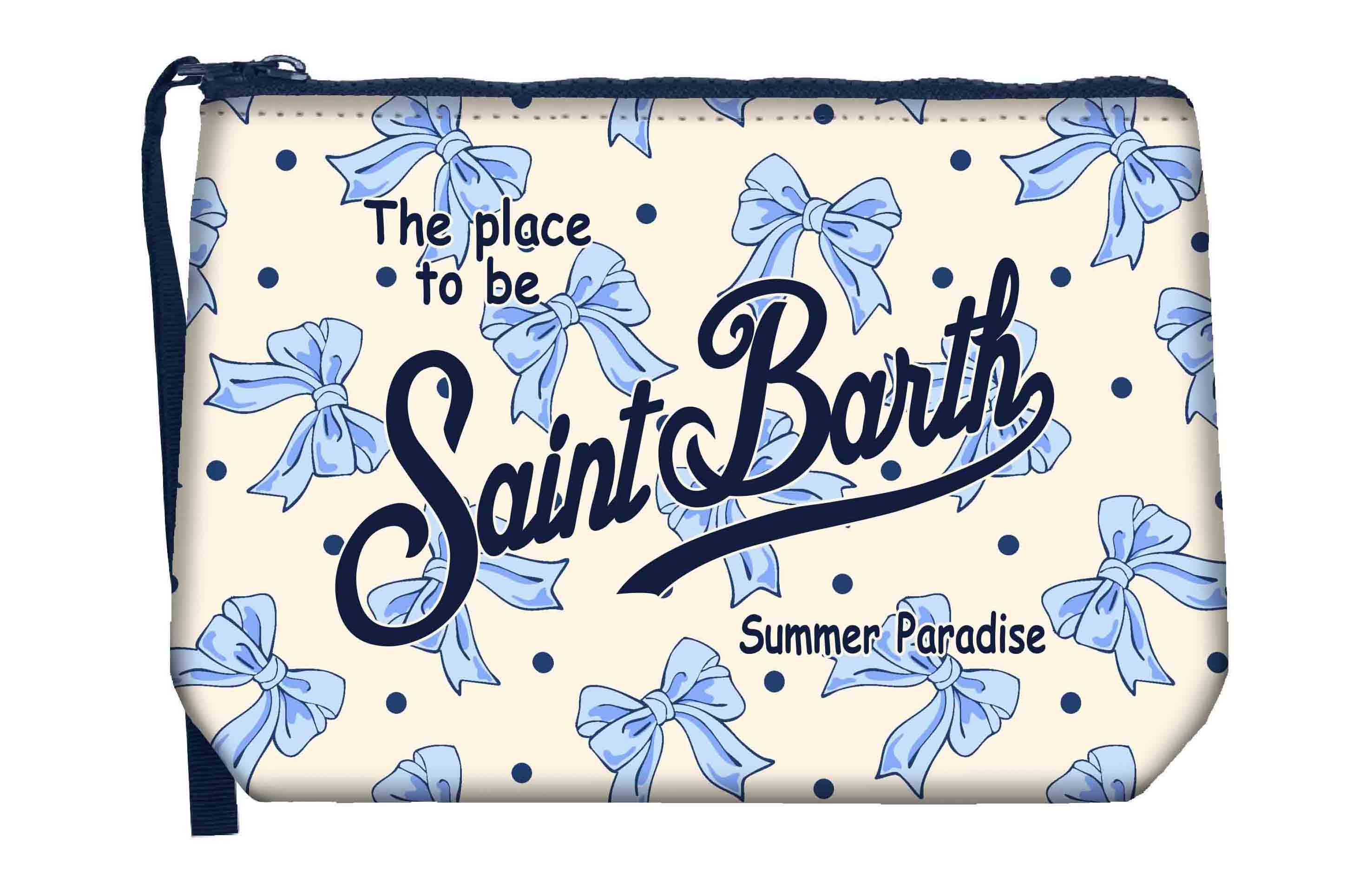MC2 SAINT BARTH Pochette ALINE-Bows Pois Bianco