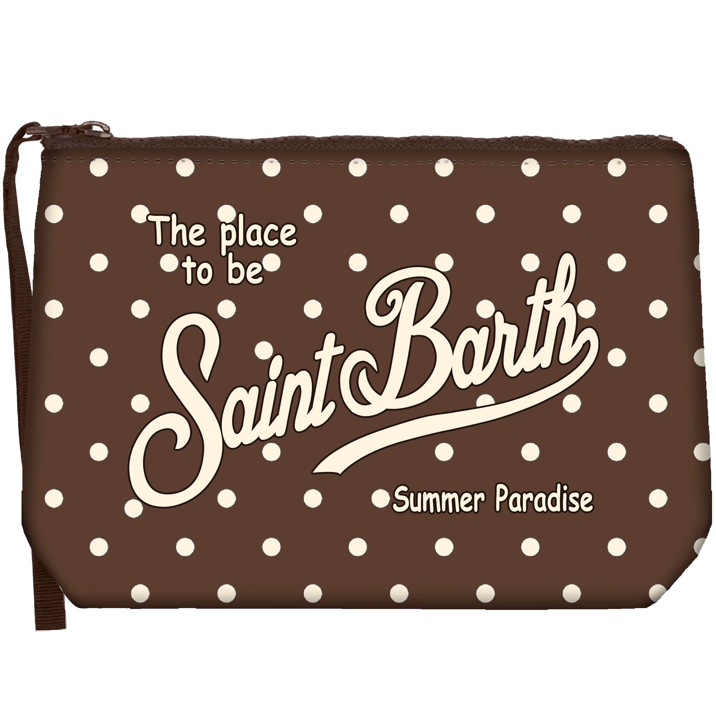 MC2 SAINT BARTH Pochette ALINE-Regular Pois Marrone