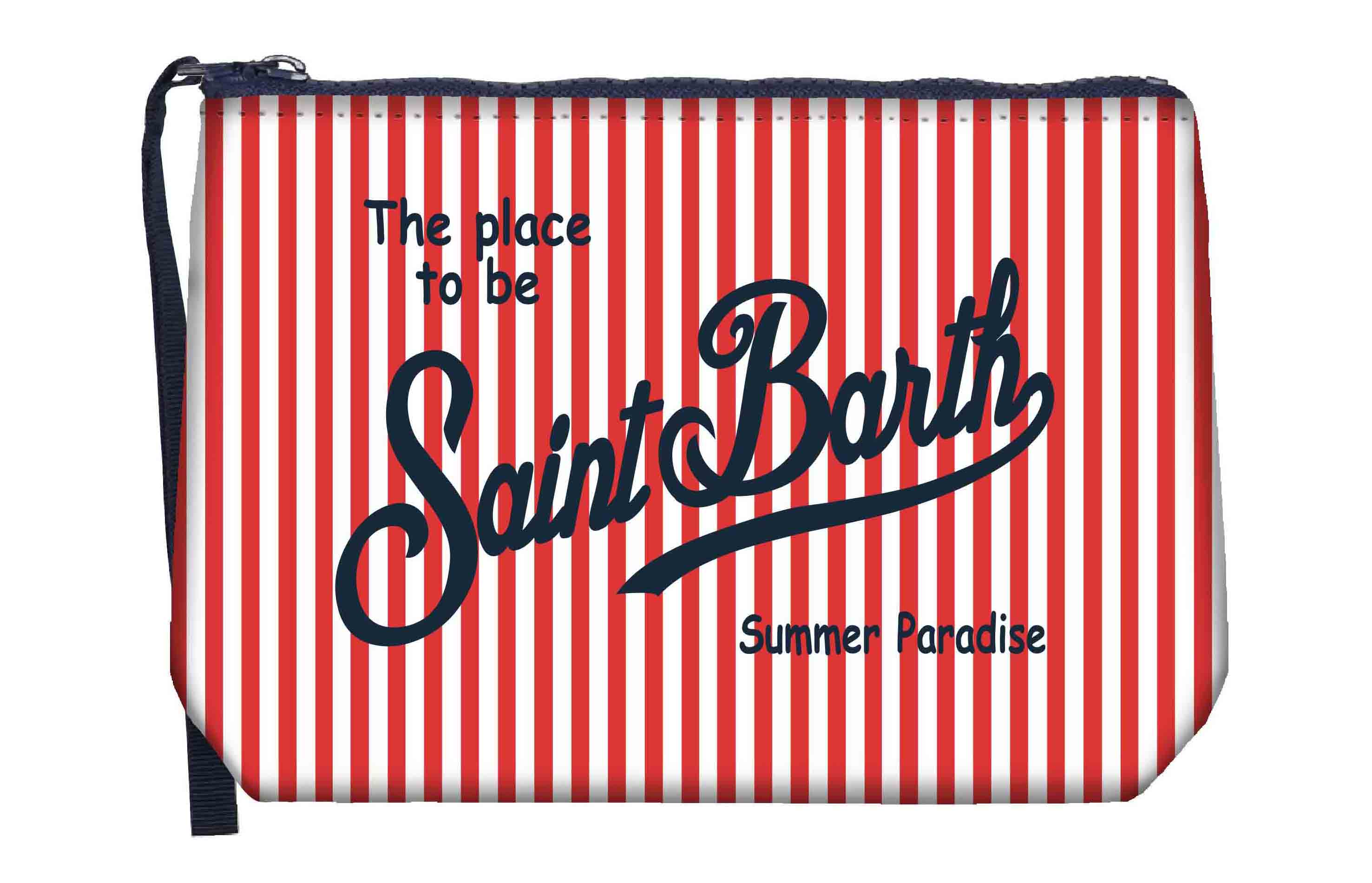 MC2 SAINT BARTH Pochette ALINE-Stripes Mini Rosso