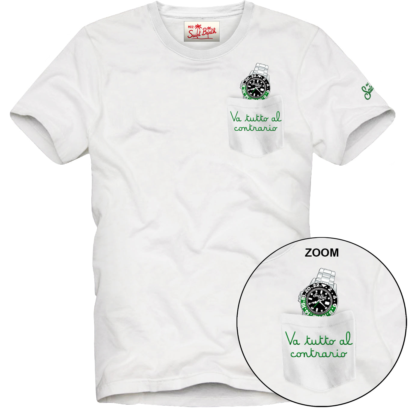MC2 SAINT BARTH T-Shirt Uomo AUSTIN-Watch Contrario Bianco