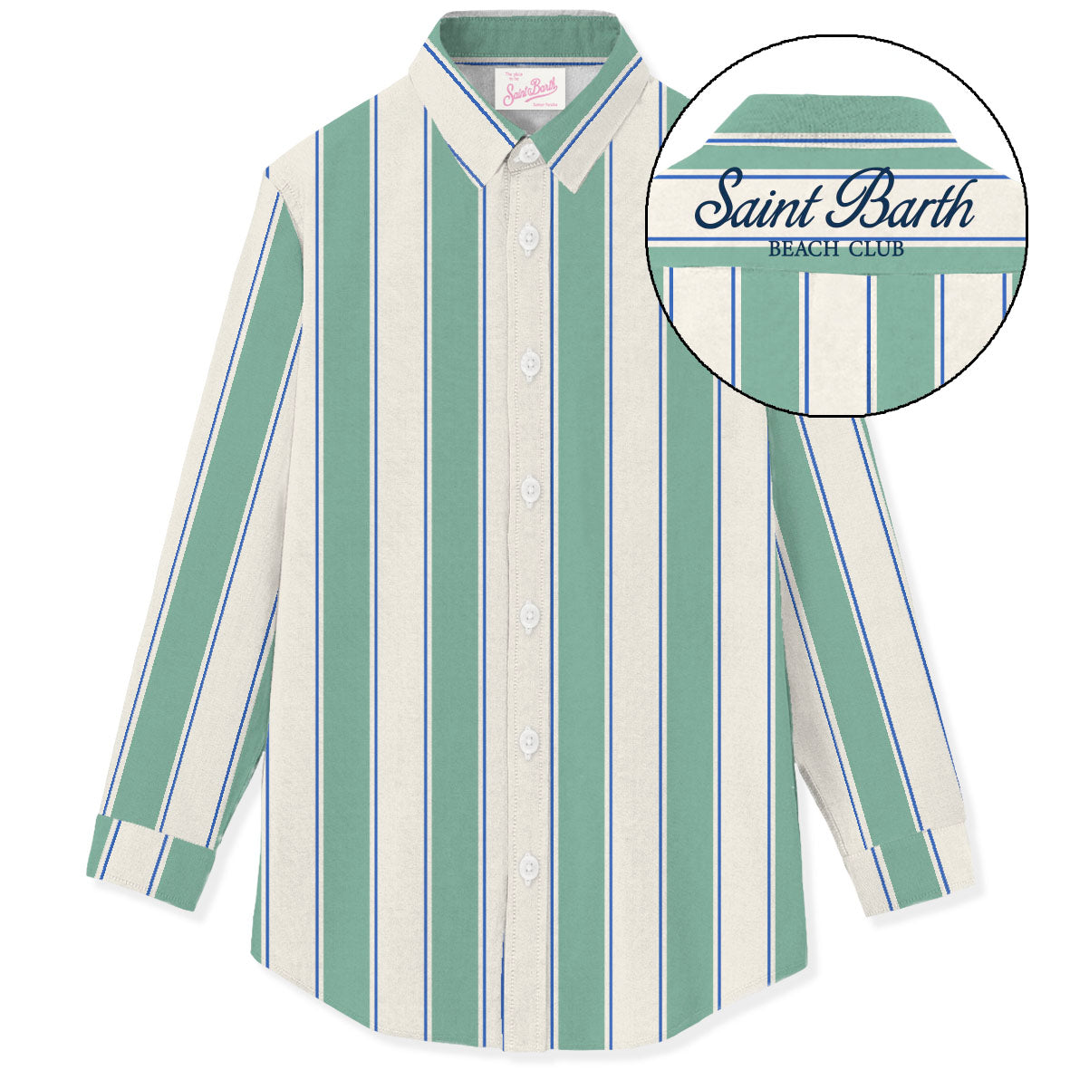 MC2 SAINT BARTH Camicia Donna Brigitte-Stripes Verde Salvia