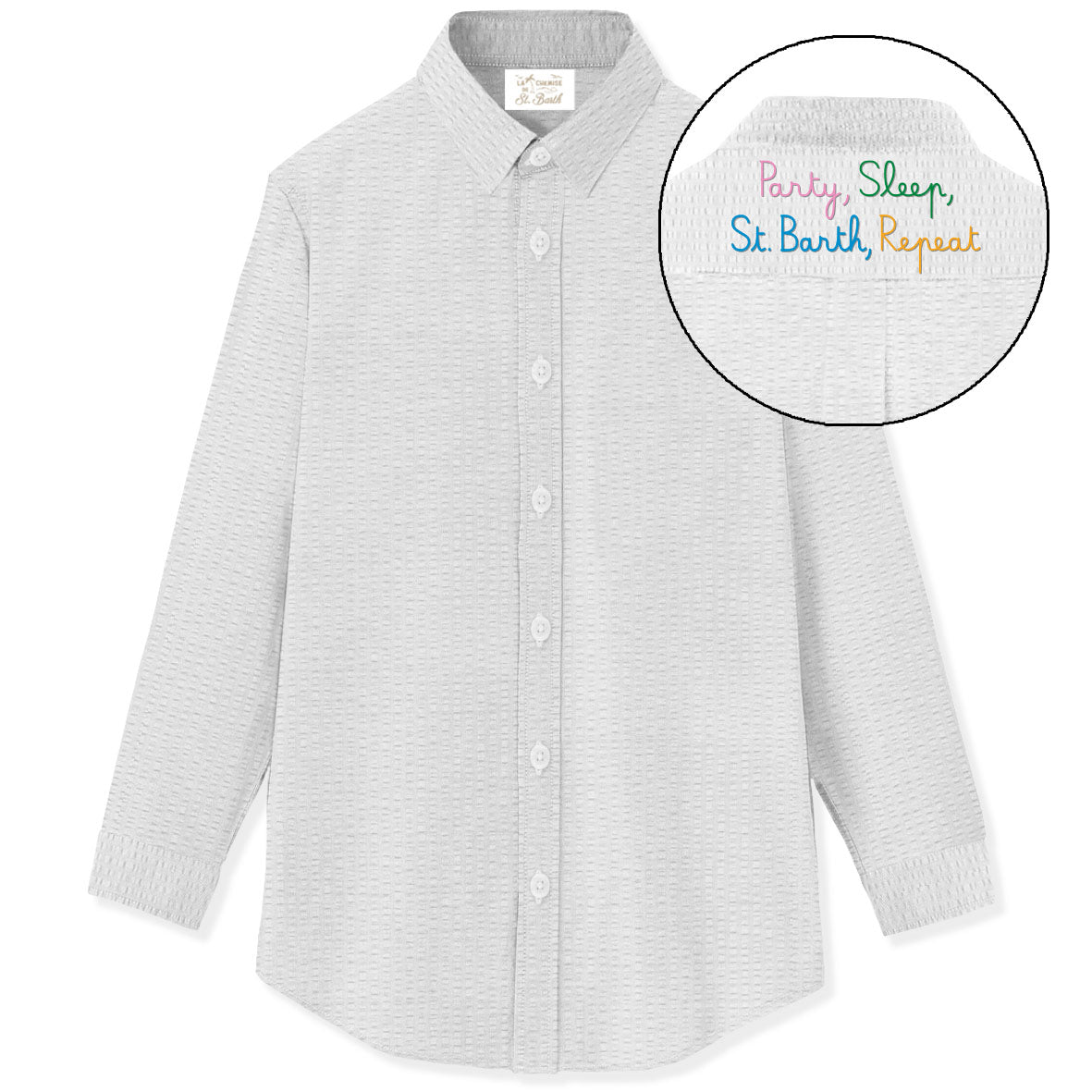 MC2 SAINT BARTH Camicia Donna BRIGITTE-Seersucker Bianco