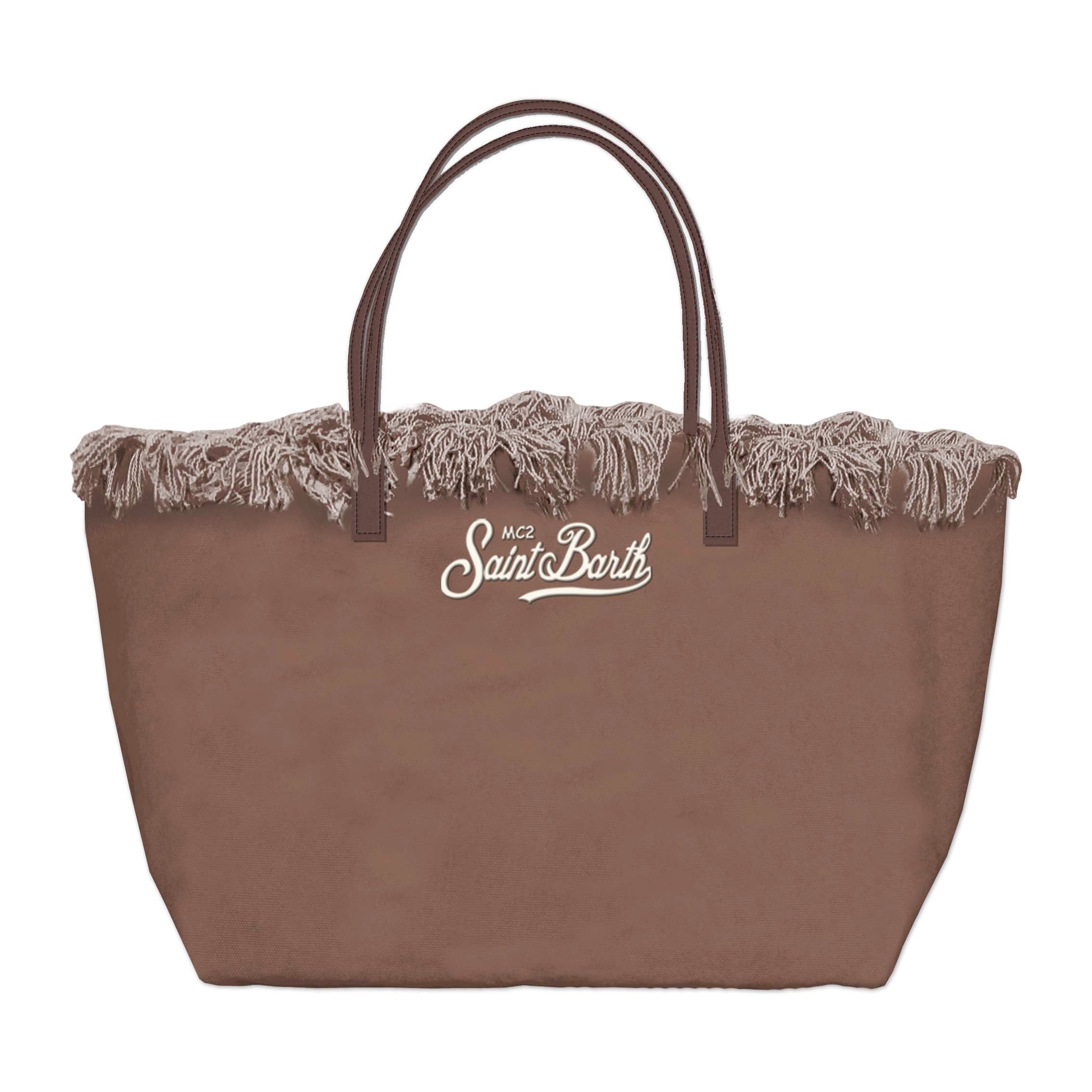 MC2 SAINT BARTH Borsa CITY BAG FRINGE Mid-Marrone