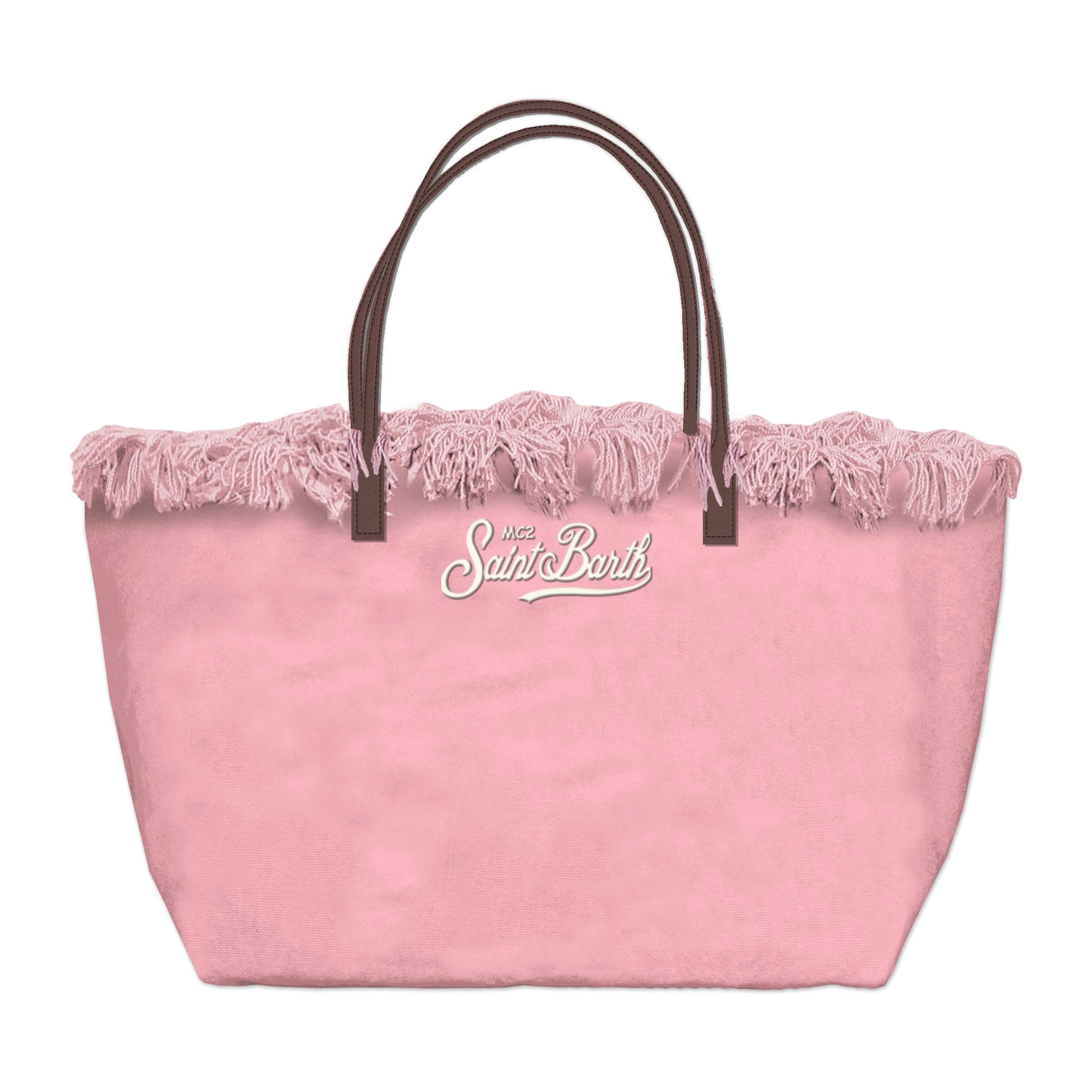 MC2 SAINT BARTH Borsa CITY BAG FRINGE Mid-Rosa