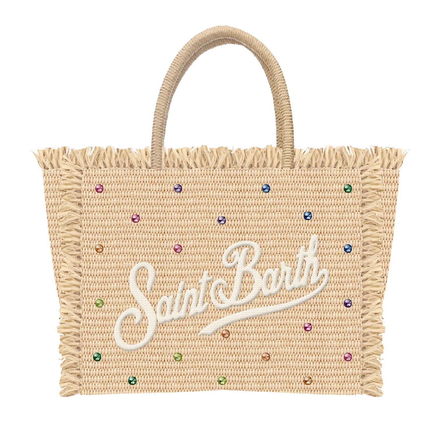 MC2 SAINT BARTH Borsa COLETTE STRAW N-Strass Multicolor Beige