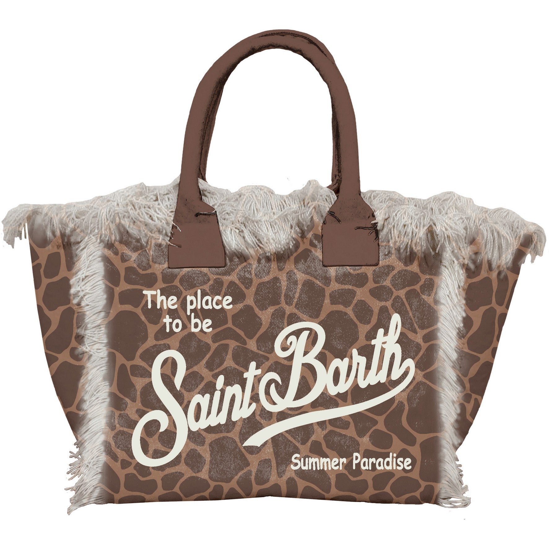 MC2 SAINT BARTH Borsa COLETTE-Giraffe Skin Marrone