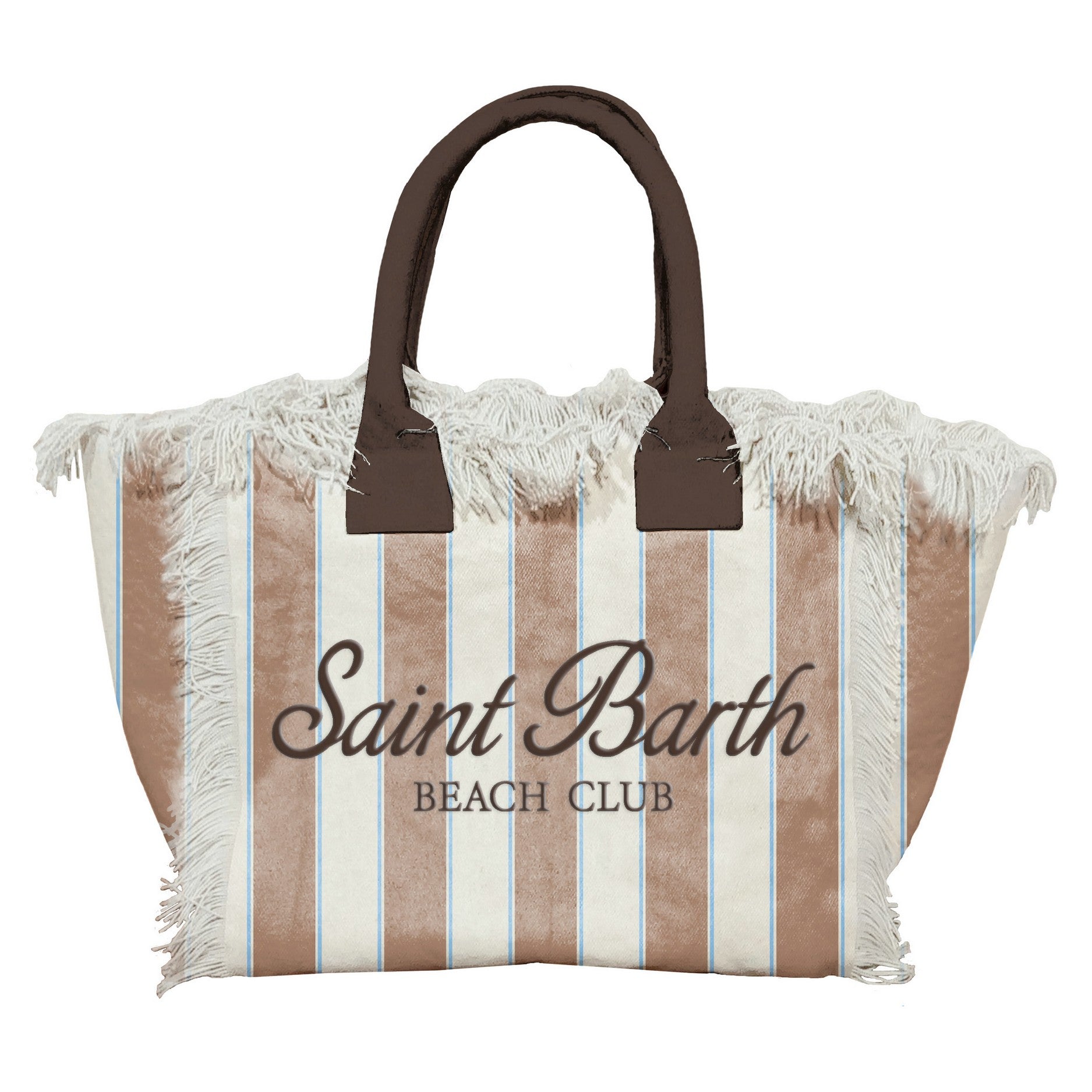 MC2 SAINT BARTH Borsa COLETTE-Beach Stripes Marrone