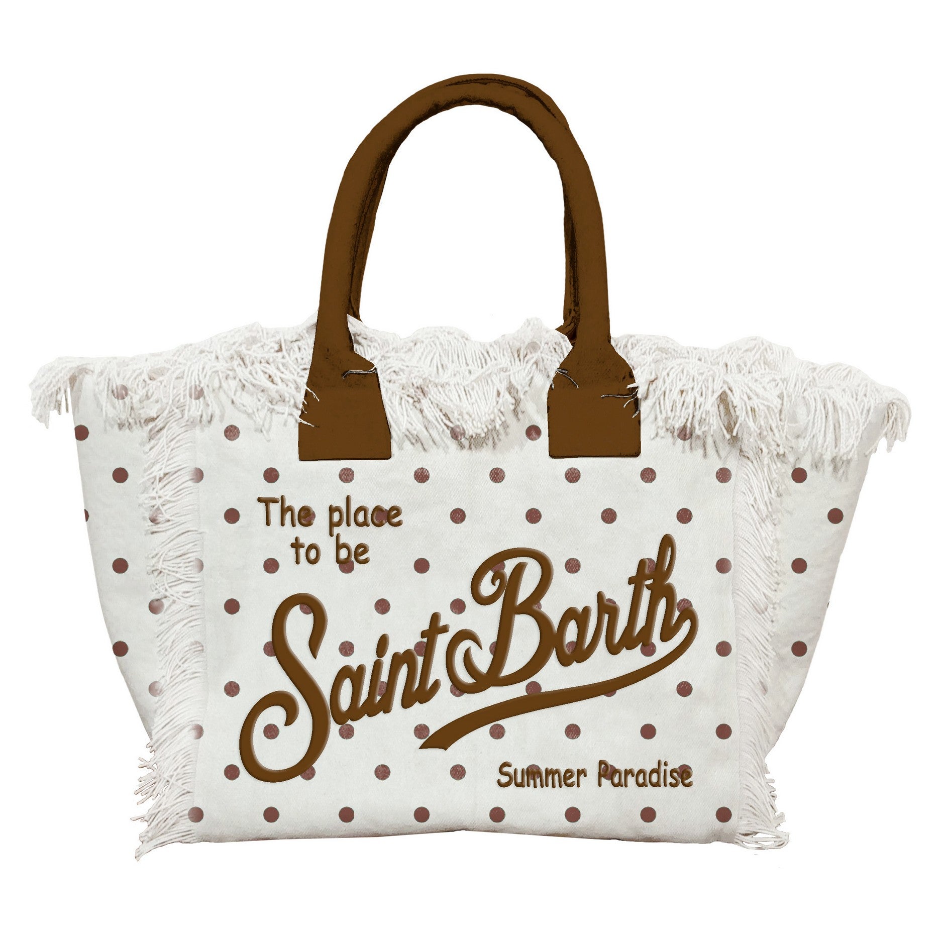 MC2 SAINT BARTH Borsa COLETTE-Pois Panna/Marrone