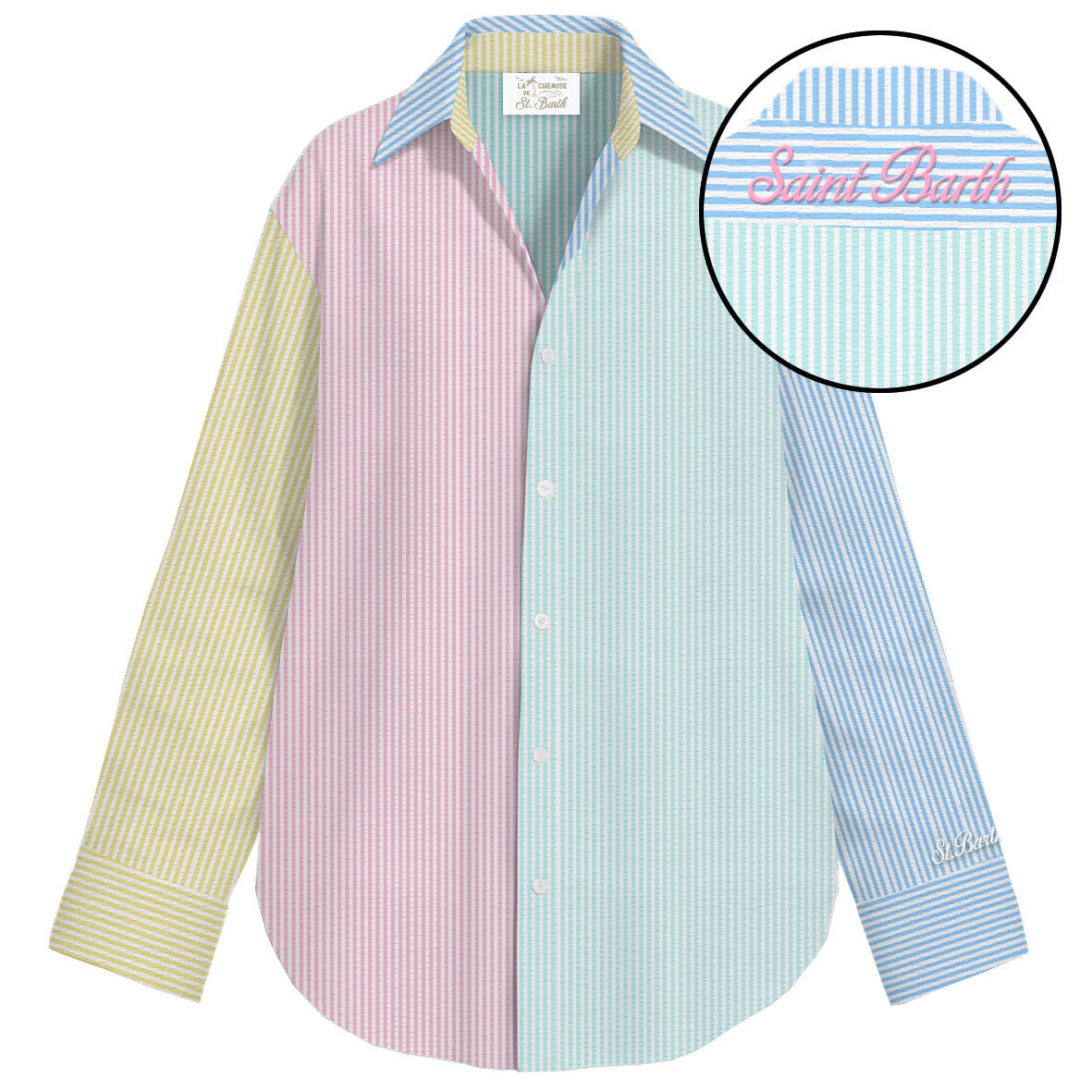 MC2 SAINT BARTH Camicia Donna Cristal Seersucker-Stripes Multicolor