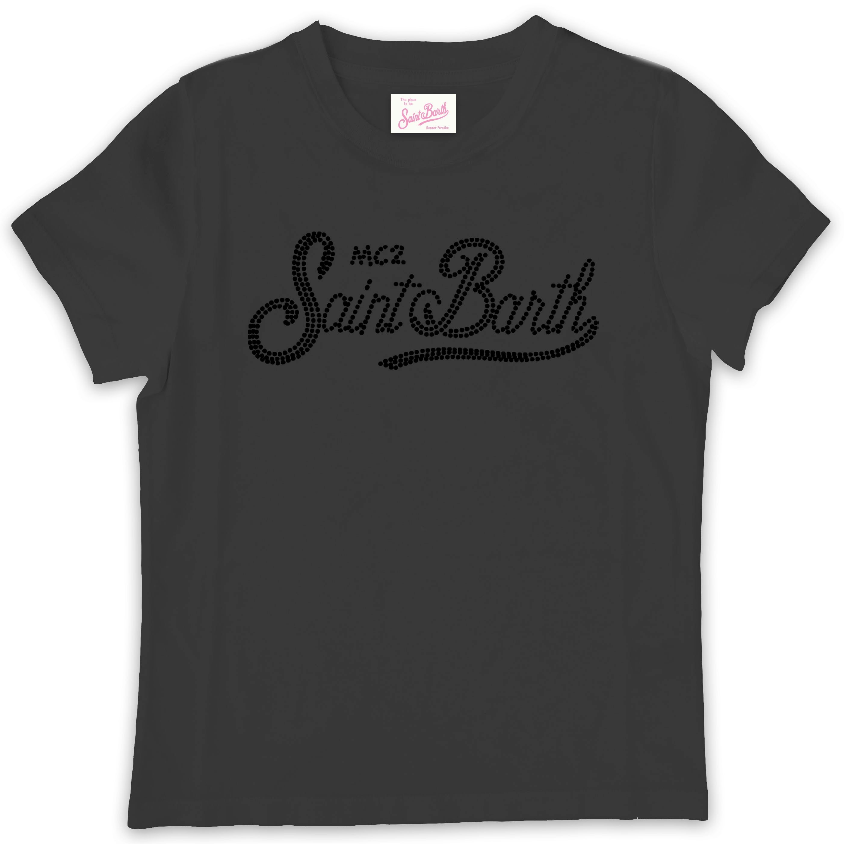 MC2 SAINT BARTH T-Shirt Bambina Elly-Strass Nero