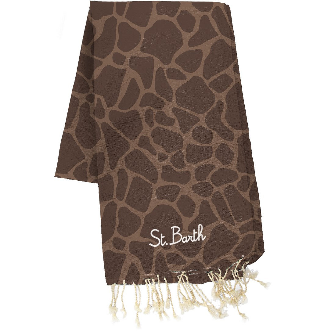 MC2 SAINT BARTH Telo Mare FOUTAS J N-Giraffe Skin Marrone