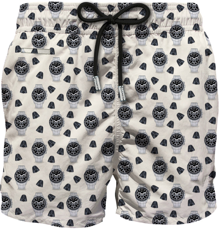MC2 SAINT BARTH Costume Boxer Uomo LIGHTING MICRO FANTASY-Watch Night Bianco