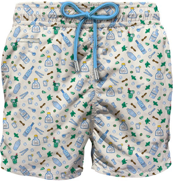 MC2 SAINT BARTH Costume Boxer Uomo LIGHTING MICRO FANTASY-Barman Bianco