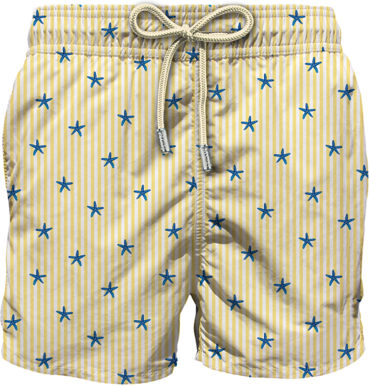 MC2 SAINT BARTH Costume Boxer Uomo LIGHTING MICRO STRETCH-Vega Stripes Light Yellow