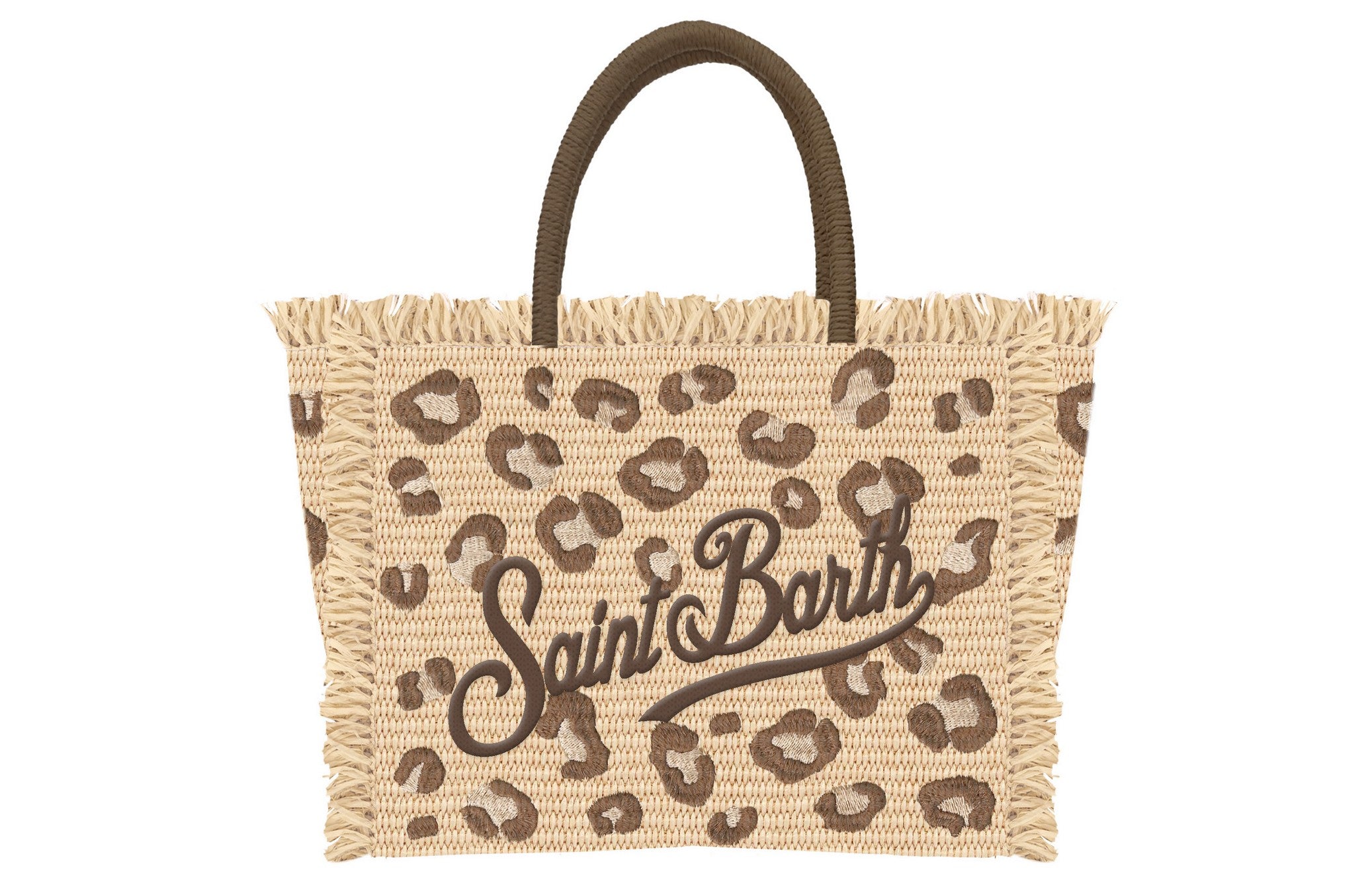 MC2 SAINT BARTH Borsa VANITY MINI STRAW N-Leopard Beige