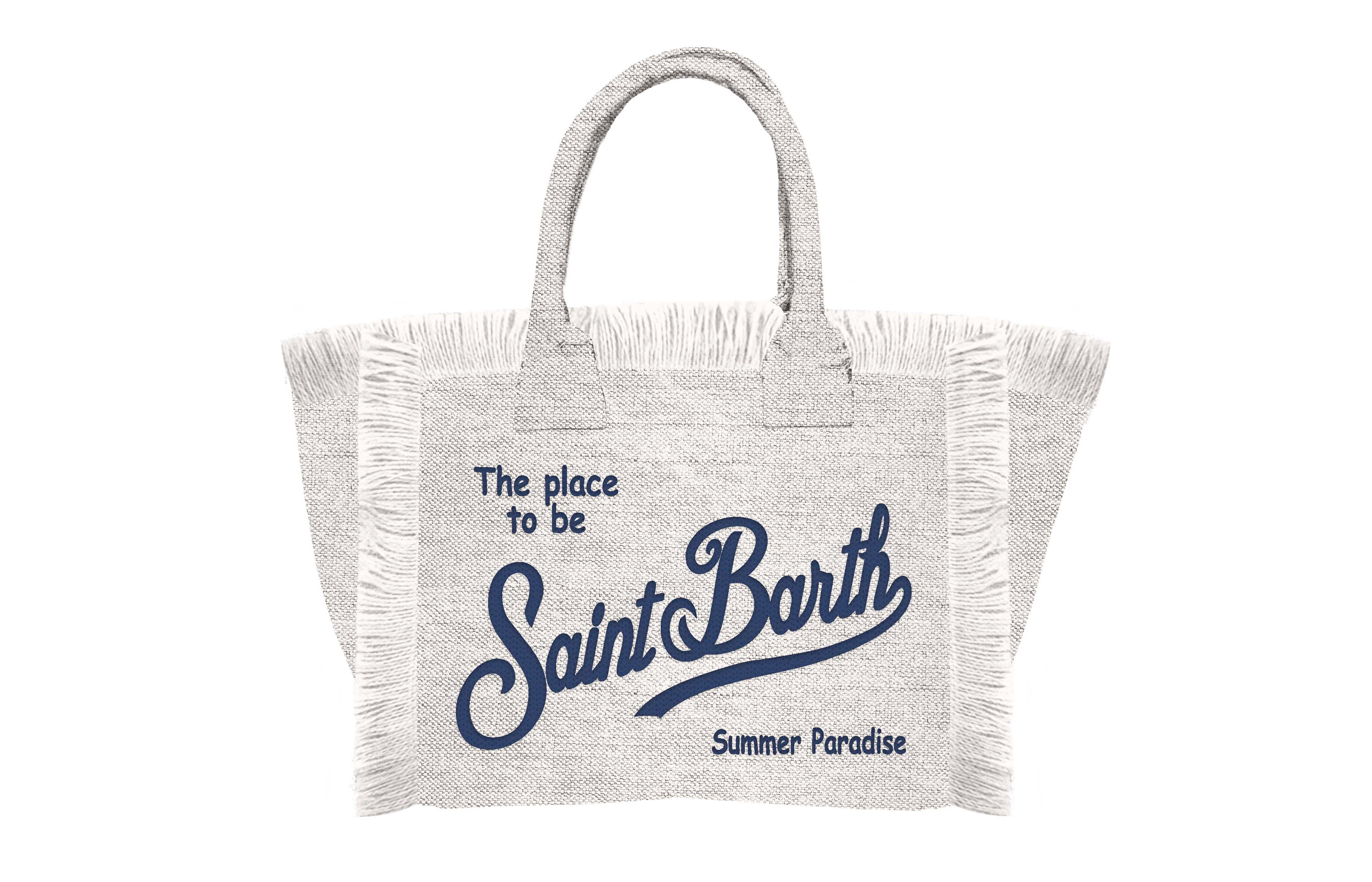 MC2 SAINT BARTH Borsa VANITY MINI LINEN-Bianco