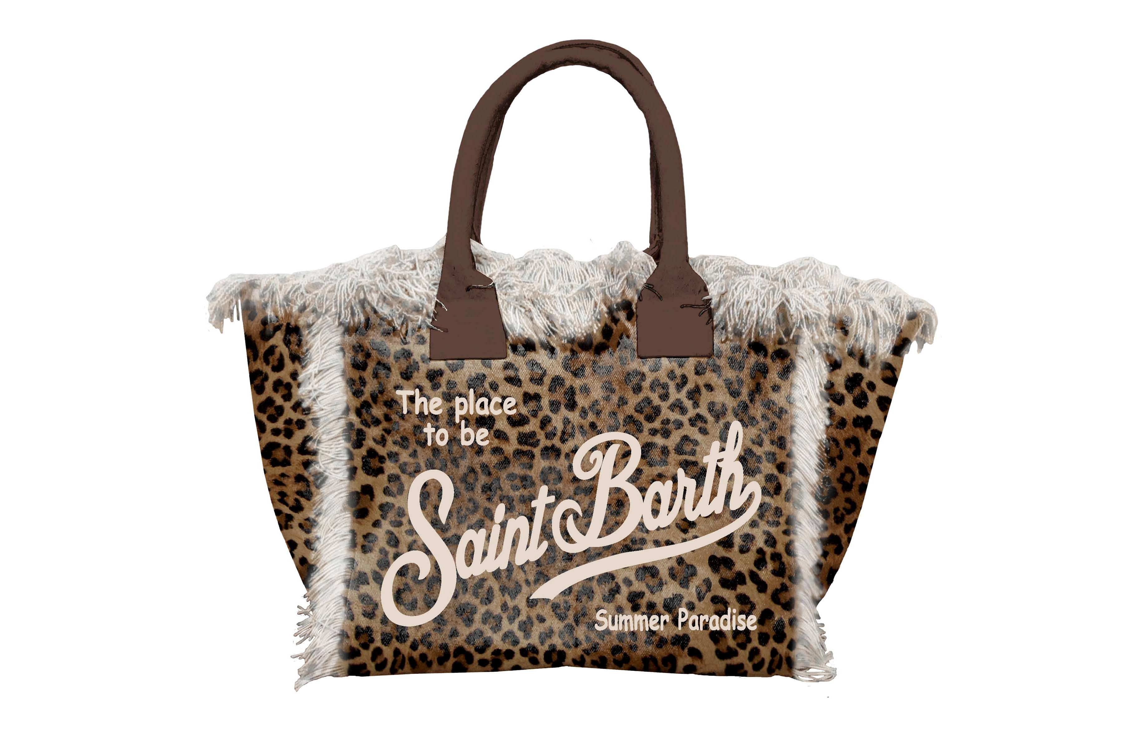 MC2 SAINT BARTH Borsa VANITY MINI-Leopard Marrone
