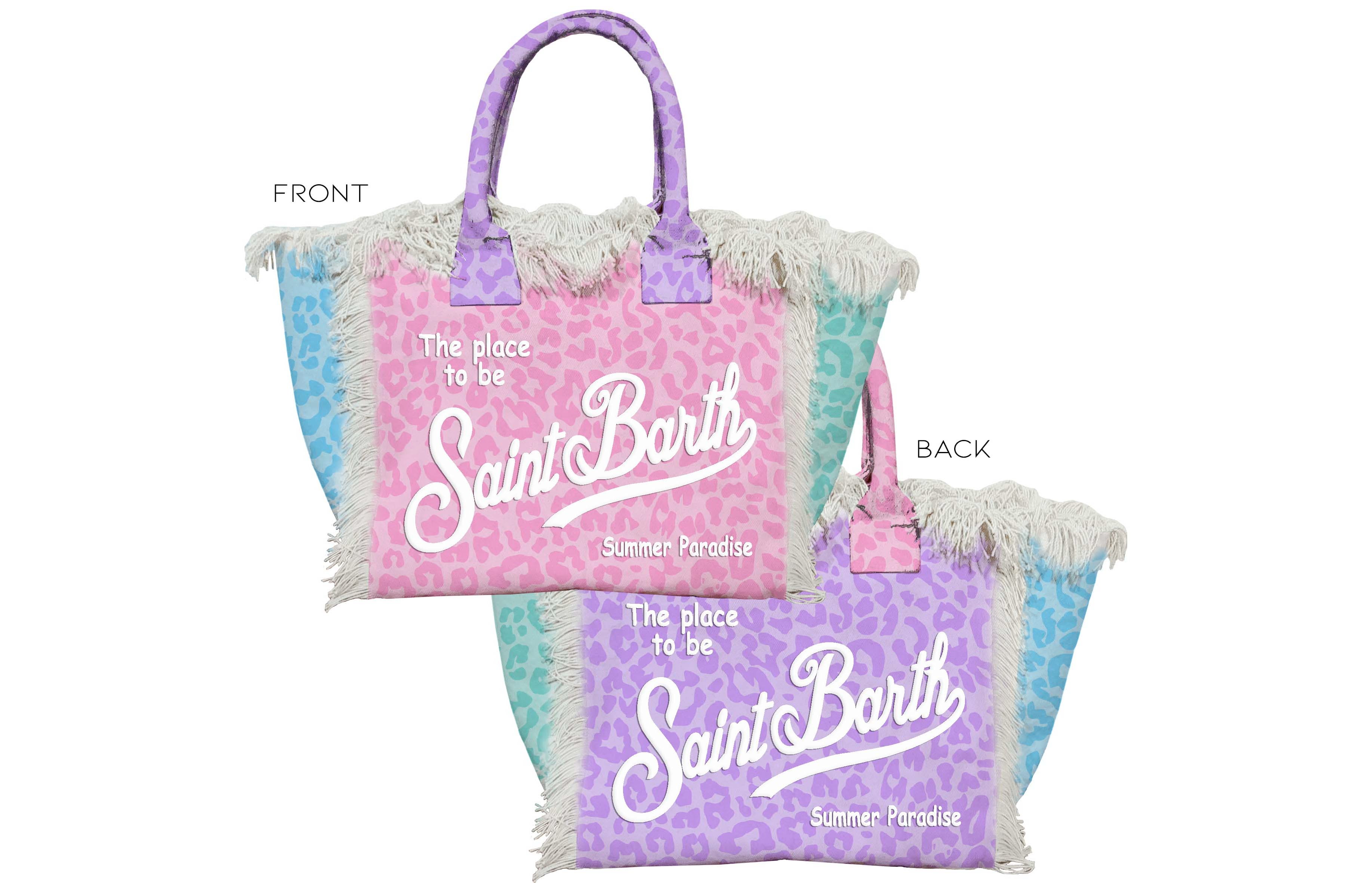 MC2 SAINT BARTH Borsa VANITY MINI-Pastel Leopard Color Block Multicolor