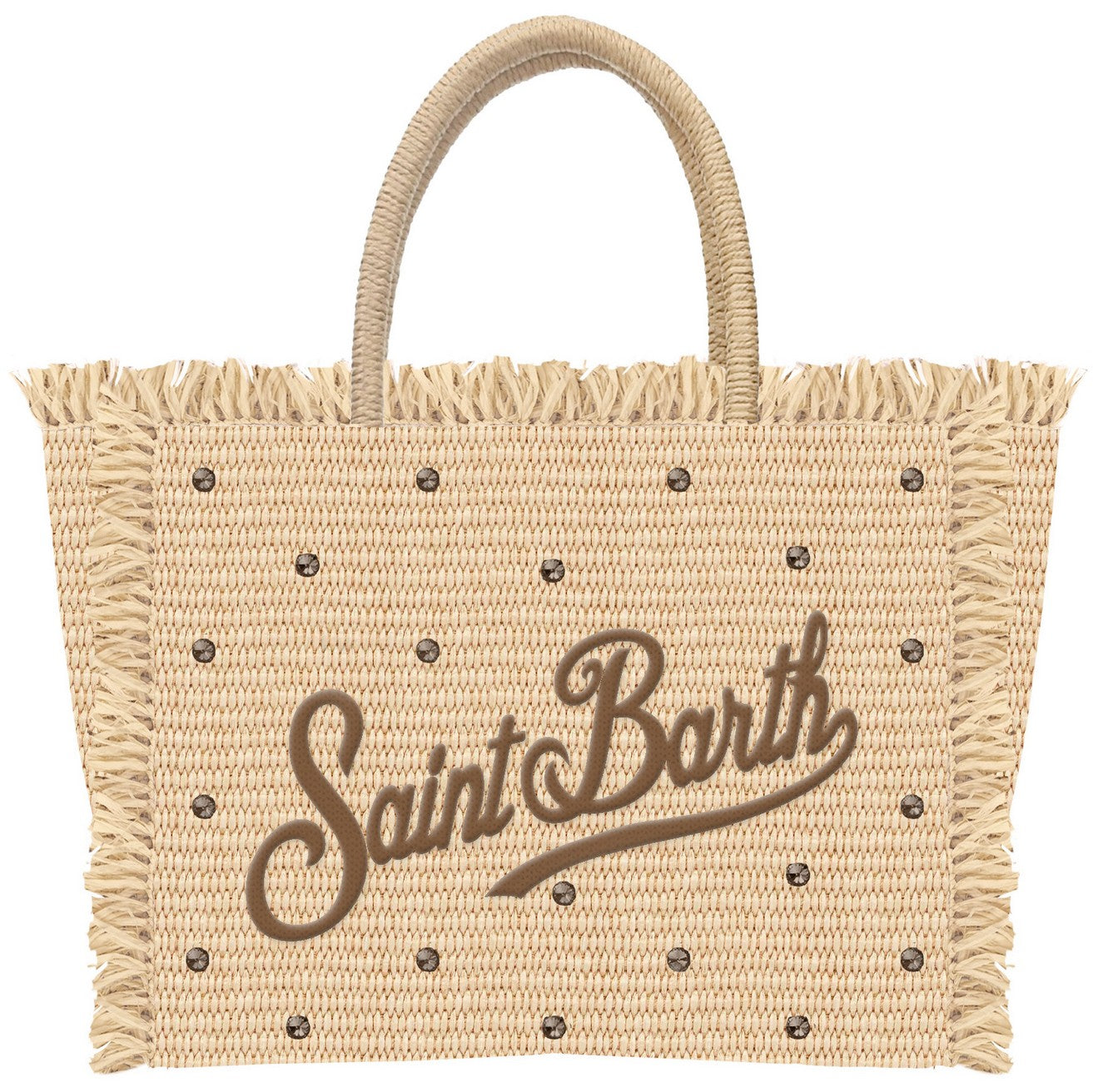 MC2 SAINT BARTH Borsa VANITY STRAW N-Strass Beige/Marrone