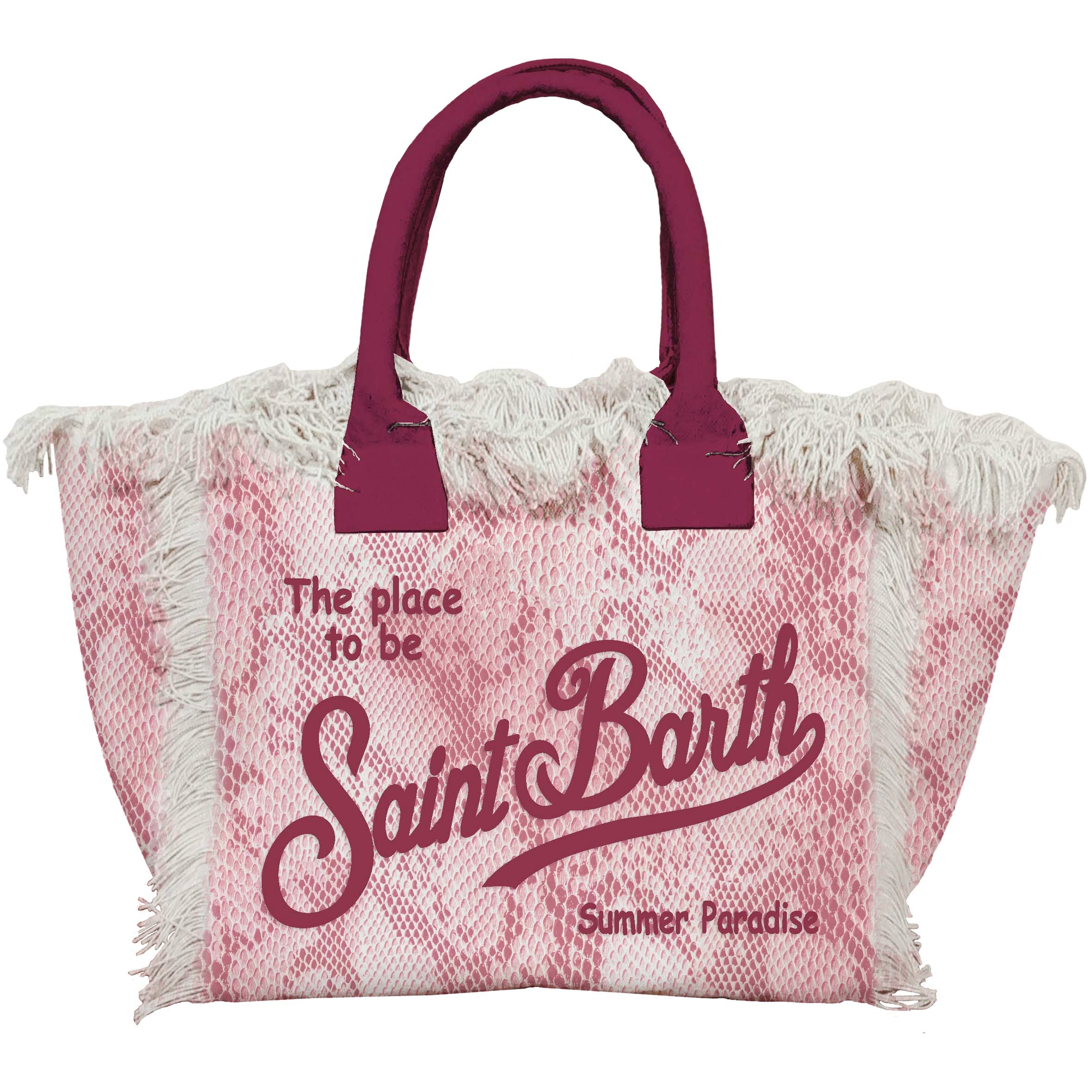 MC2 SAINT BARTH Borsa VANITY-Snake Skin Rosa