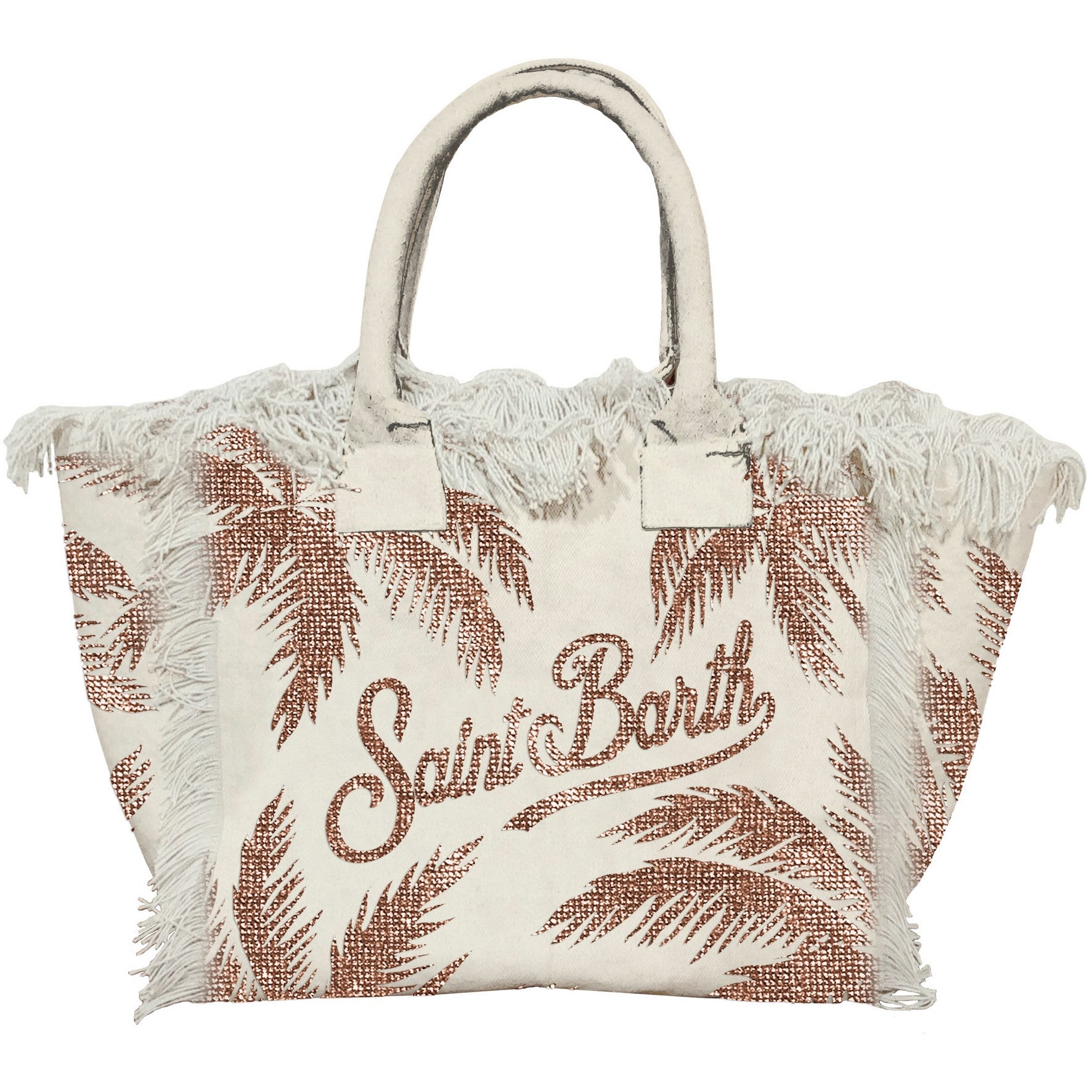 MC2 SAINT BARTH Borsa VANITY-Strass Palm Beige/Marrone