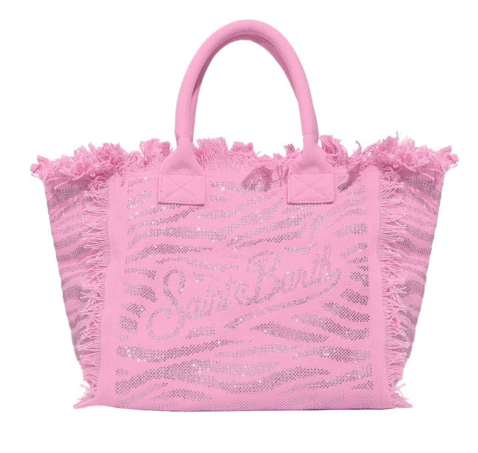 MC2 SAINT BARTH Borsa VANITY-Strass Zebra Rosa