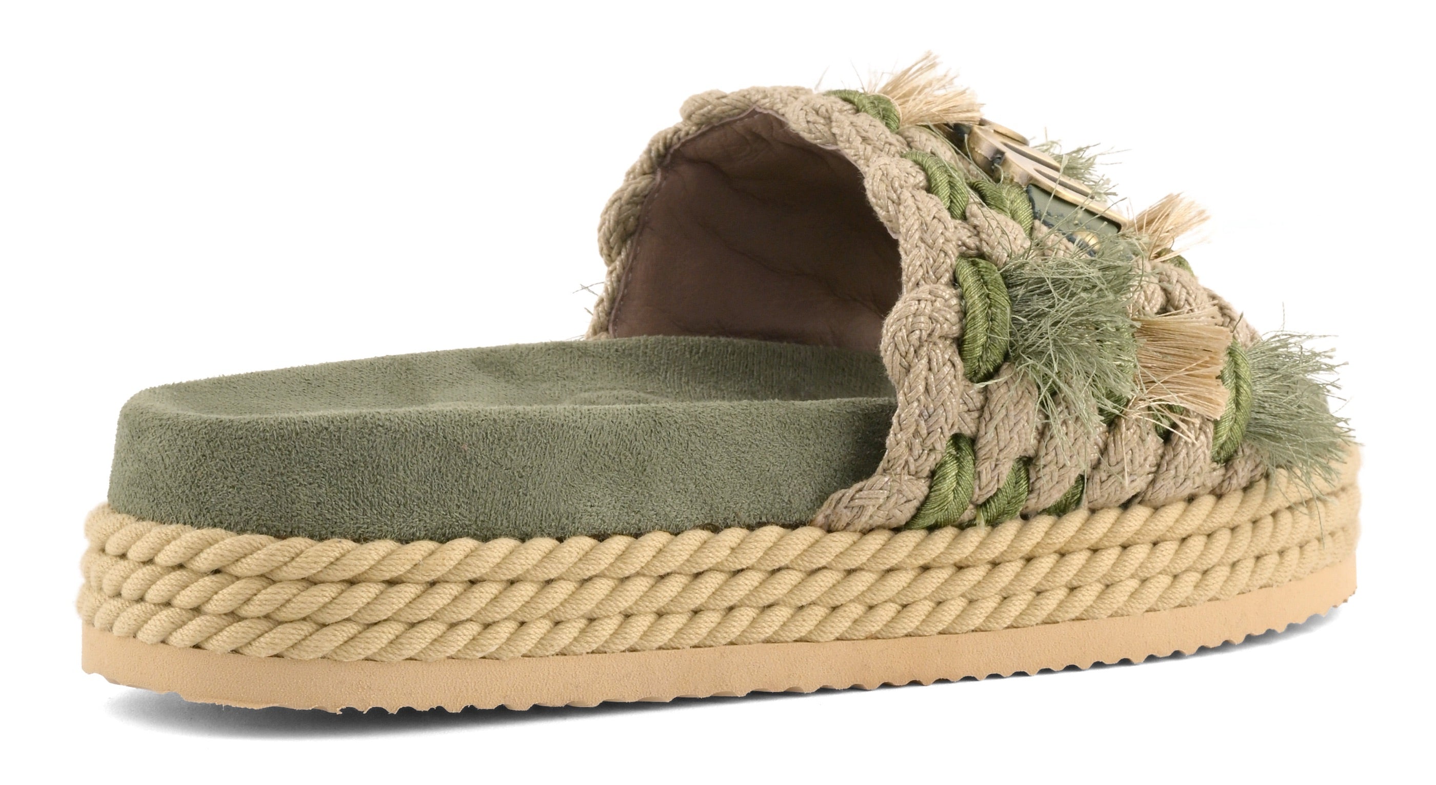 MOU Sandalo Donna MONOBAND ROPE SANDAL FRINGES-Olive