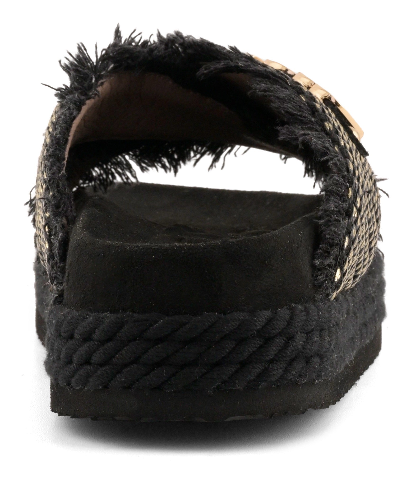 MOU Sandalo Donna CRISS CROSS ROPE RAFFIA-Metal Black