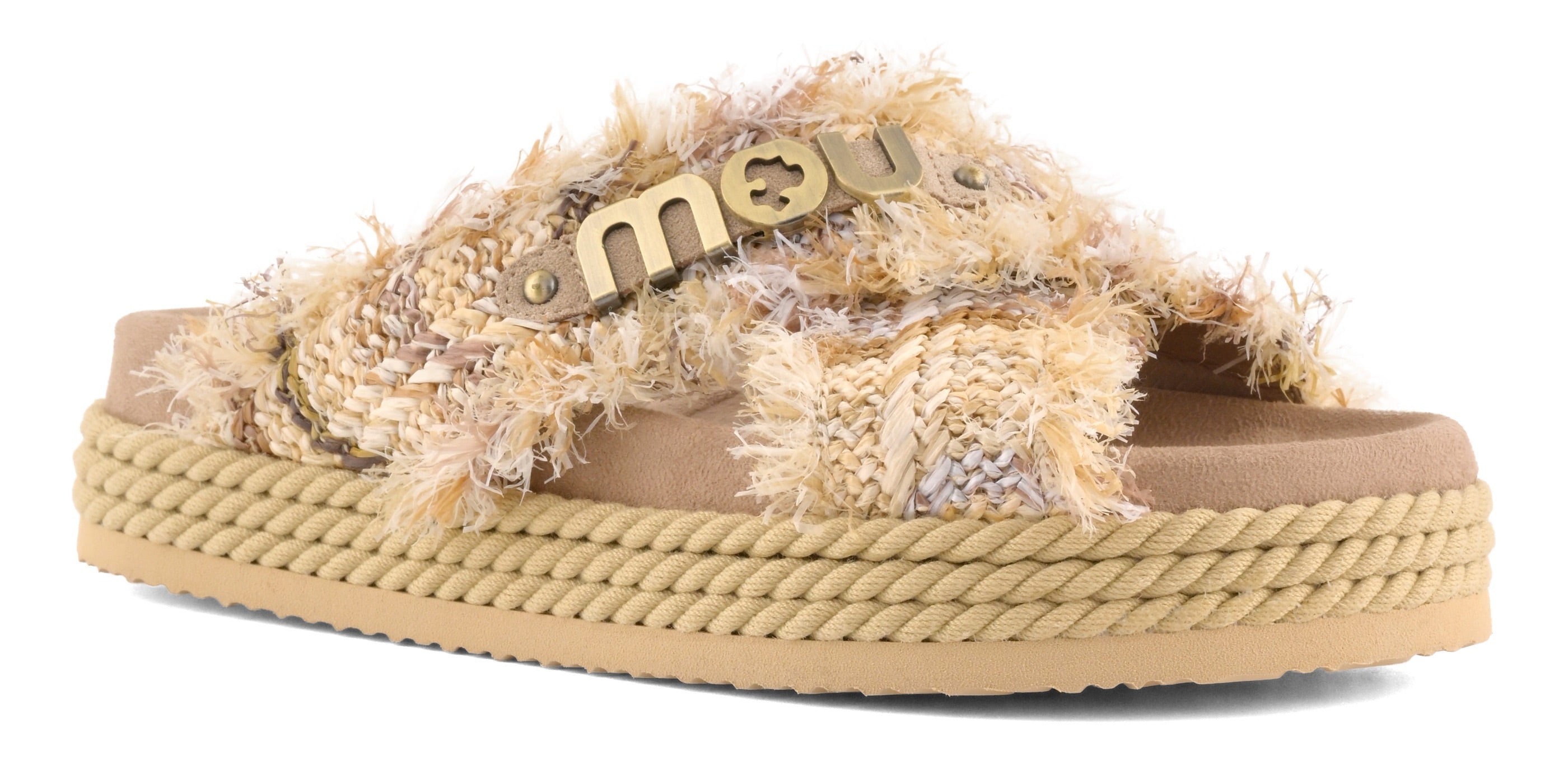 MOU Sandalo Donna CRISS CROSS ROPE Multicolor RAFFIA-Terra